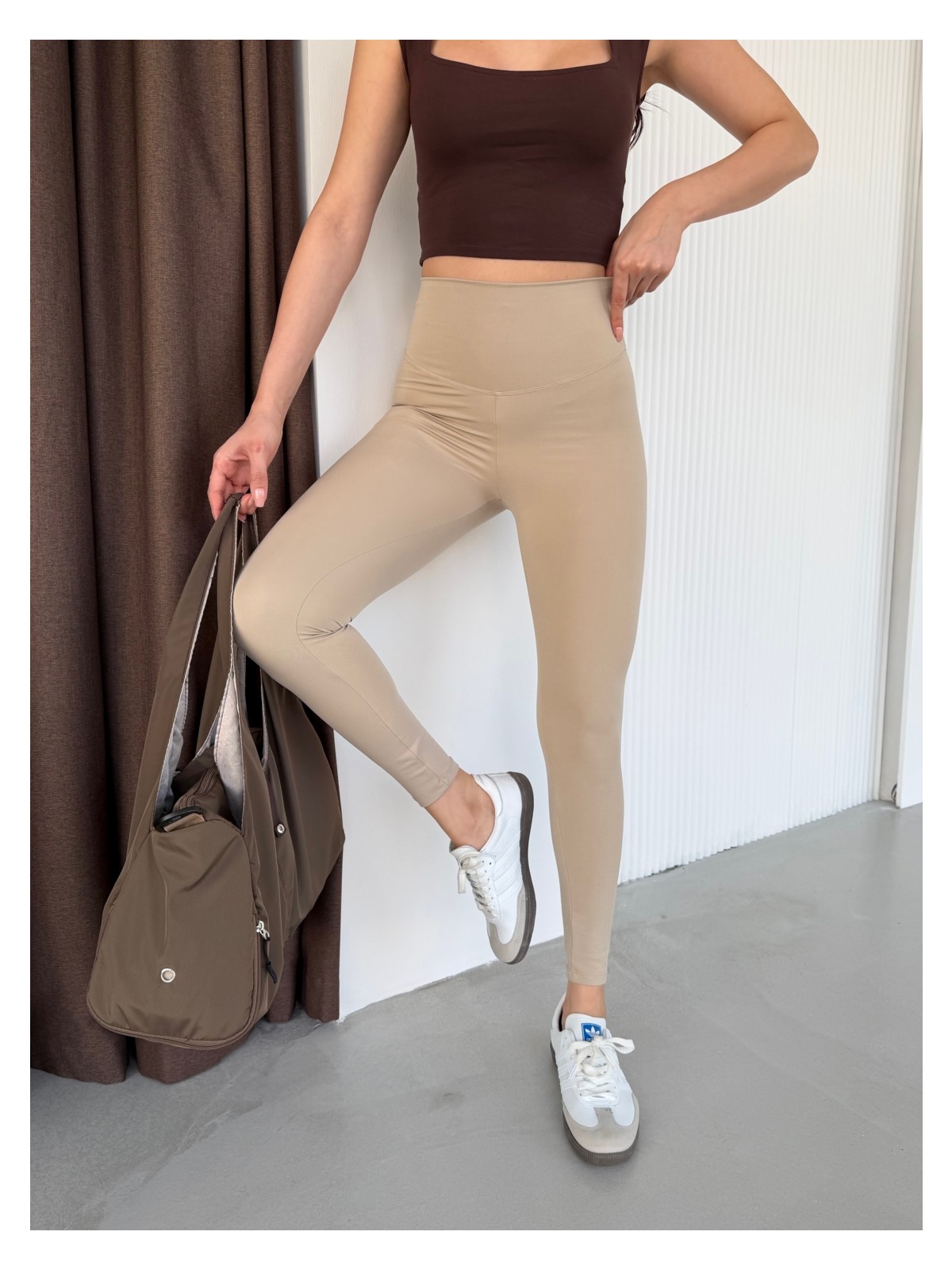 Sporza Sz 2012 Bej Tayt Yüksek Bel, Toparlayıcı ve Esnek