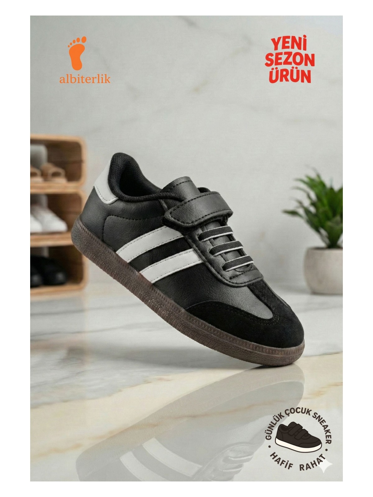 Albishoes Unisex Kız - Erkek Çocuk Cırtlı Okul Ayakkabısı Sneaker Çocuk Spor Ayakkabı Kids Sneaker