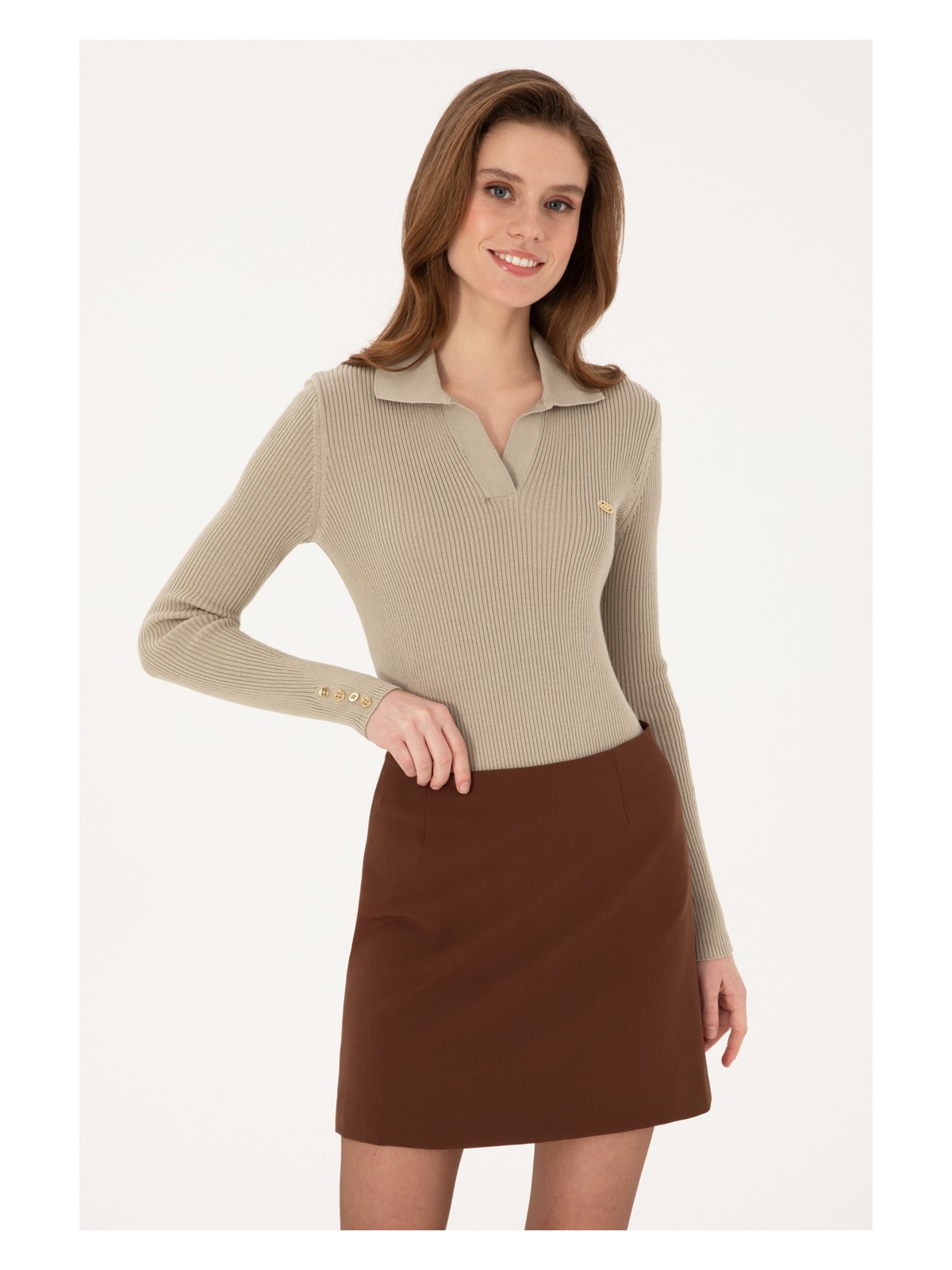 U.S. Polo Assn. U.s. Polo Assn. Kadın Açık Haki Kazak /triko 50317524-VR183