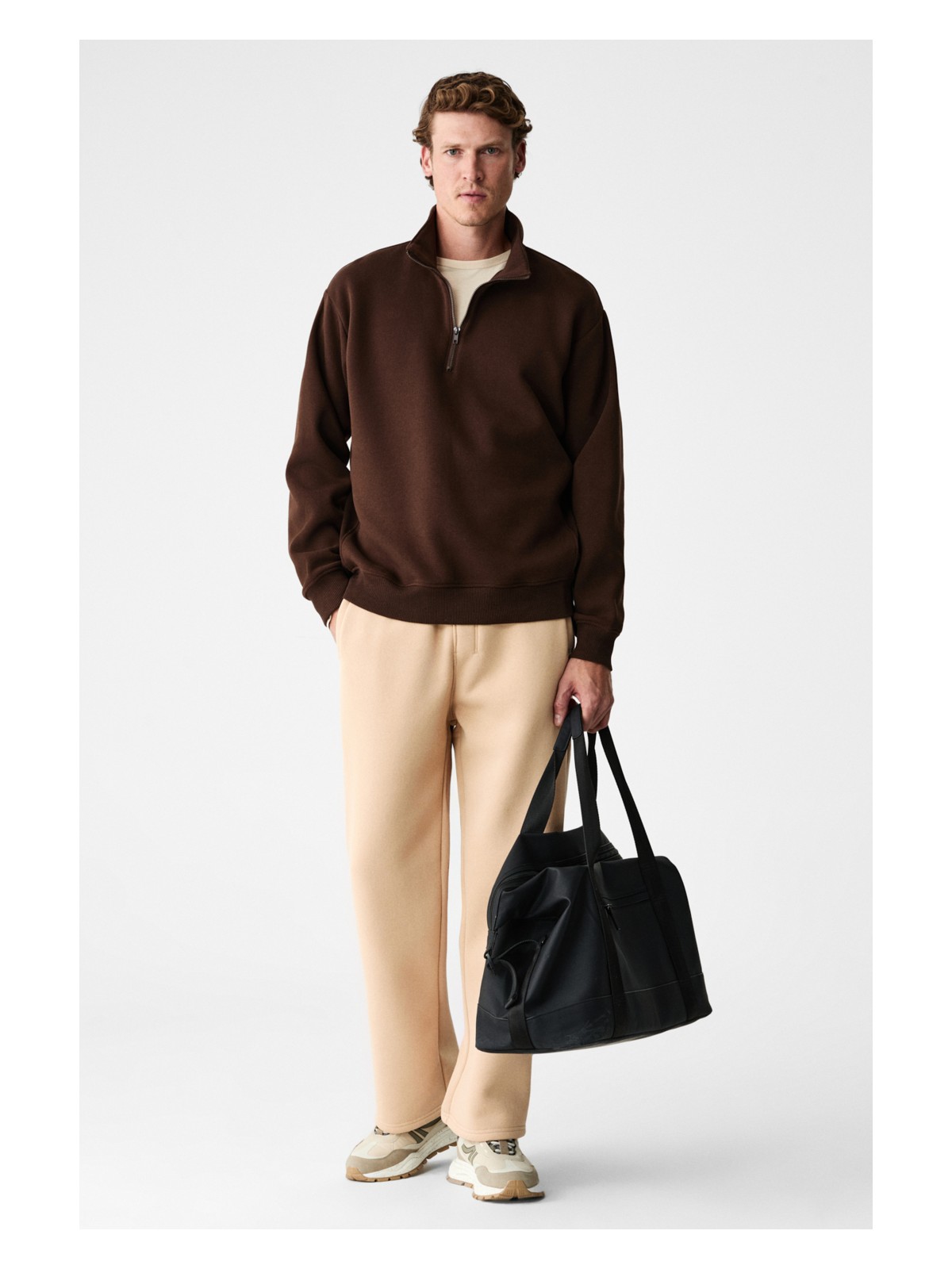 Grimelange BENSON Erkek Kordonlu Lastikli Bel Relaxed Fit Siyah Eşofman Altı - Görsel 4