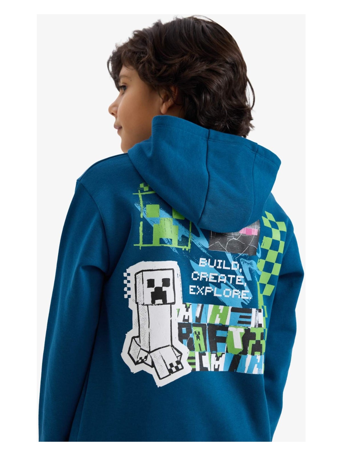 DeFacto Minecraft Kapüşonlu Sweatshirt Erkek Çocuk G6915A825CW