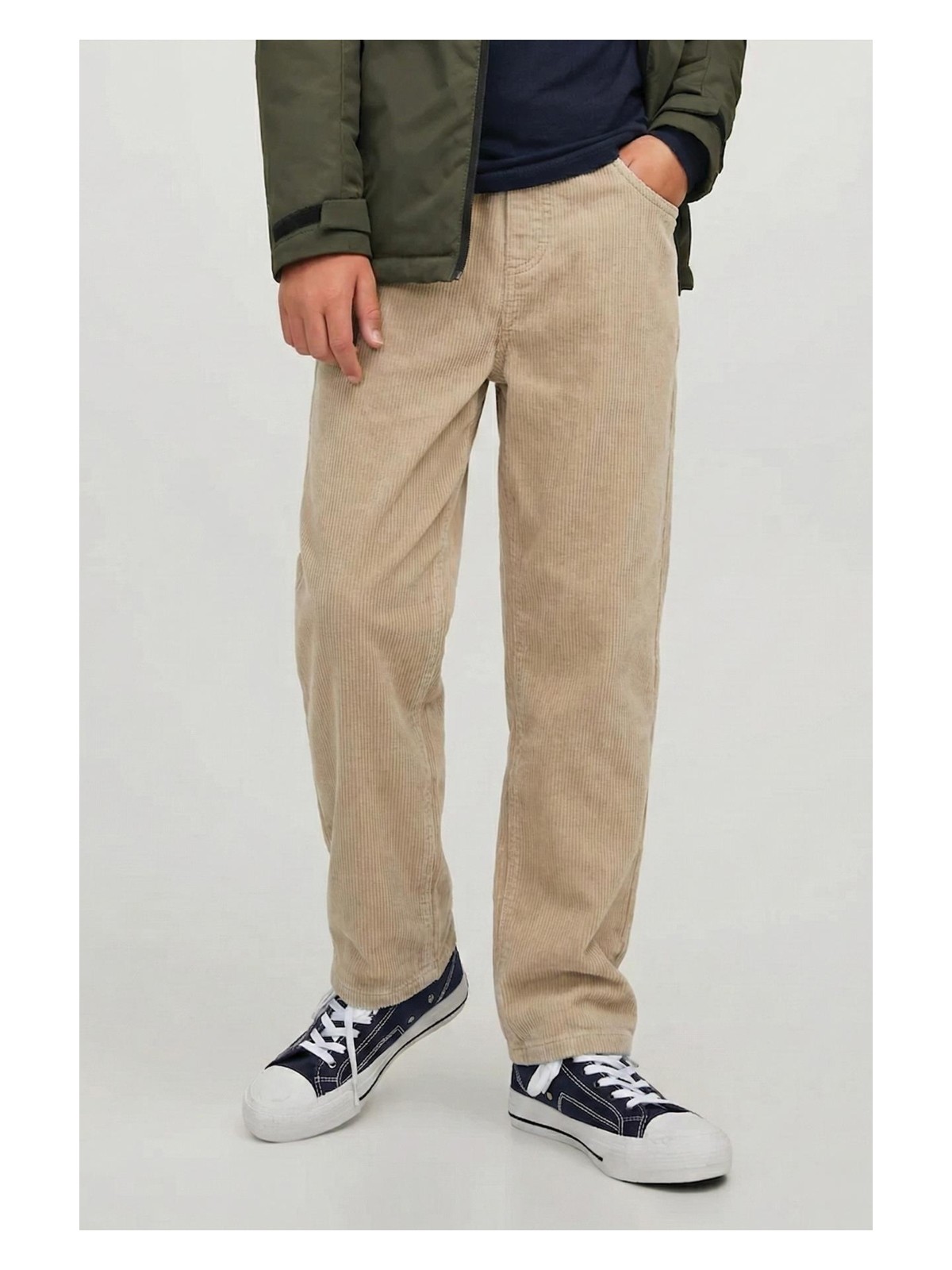 Cigit Fitilli Kadife Pantolon 8-12 Yaş Bej