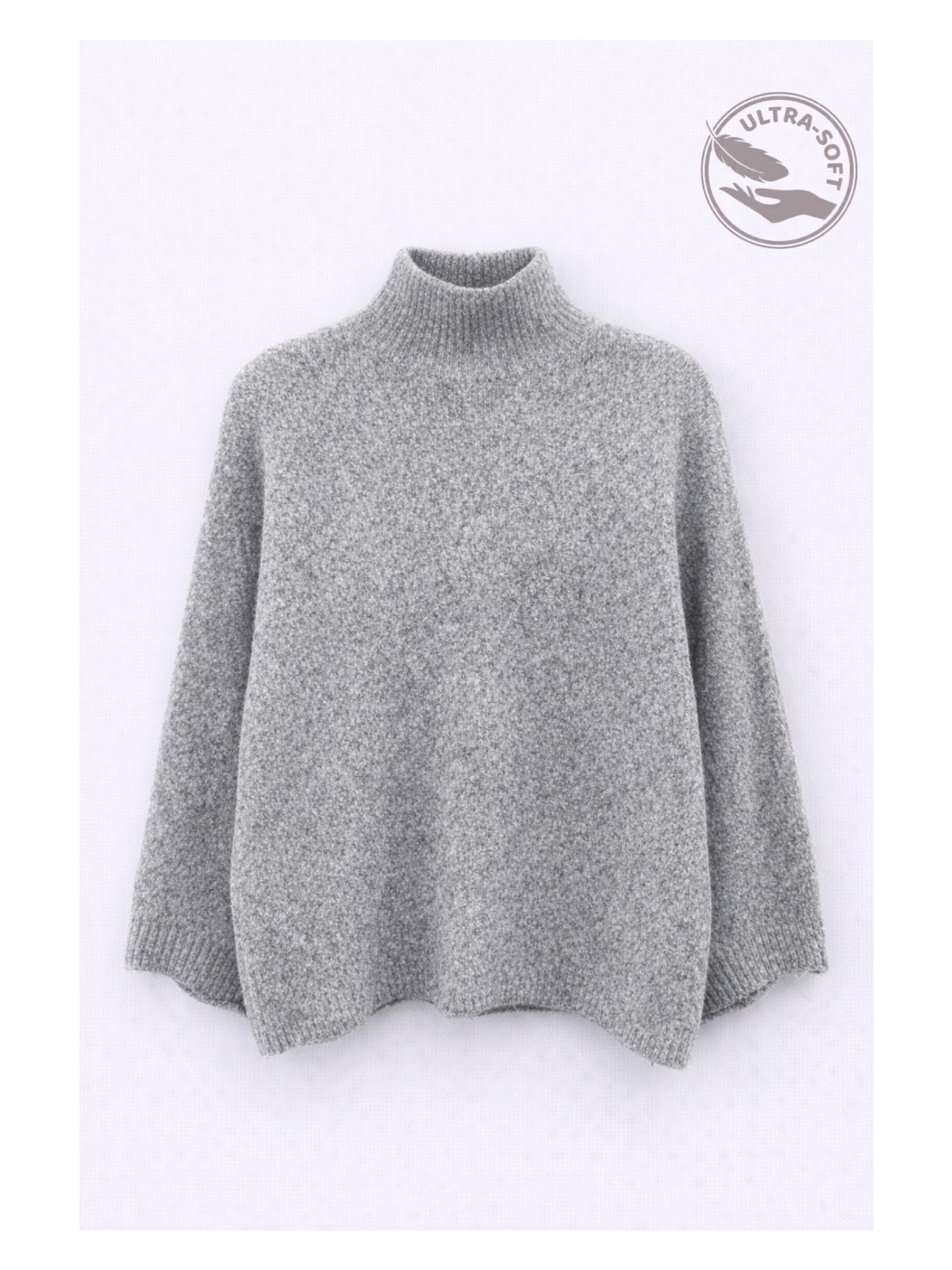 Mixray 6998 Kadın Yarasa Kol Yün Karışımlı Balıkçı Yaka Triko Kazak Kemik - Görsel 4