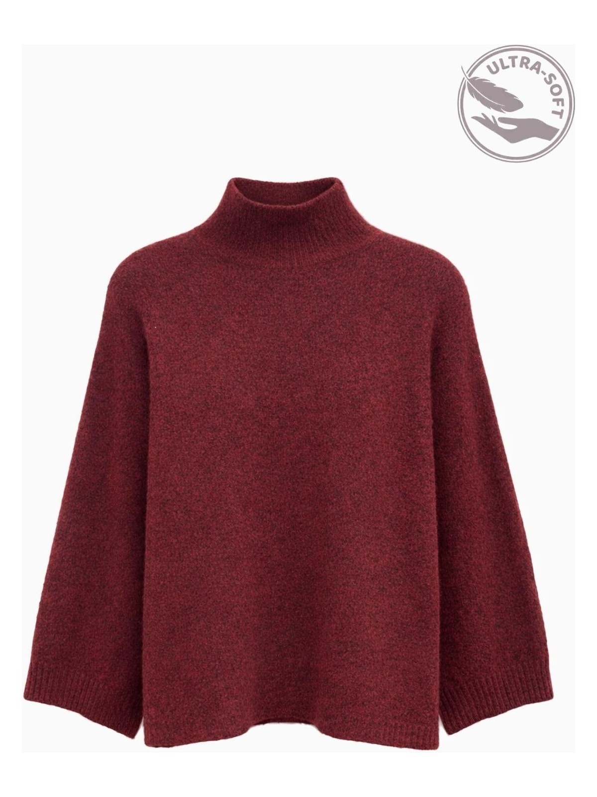 Mixray 6998 Kadın Yarasa Kol Yün Karışımlı Balıkçı Yaka Triko Kazak Kemik - Görsel 5