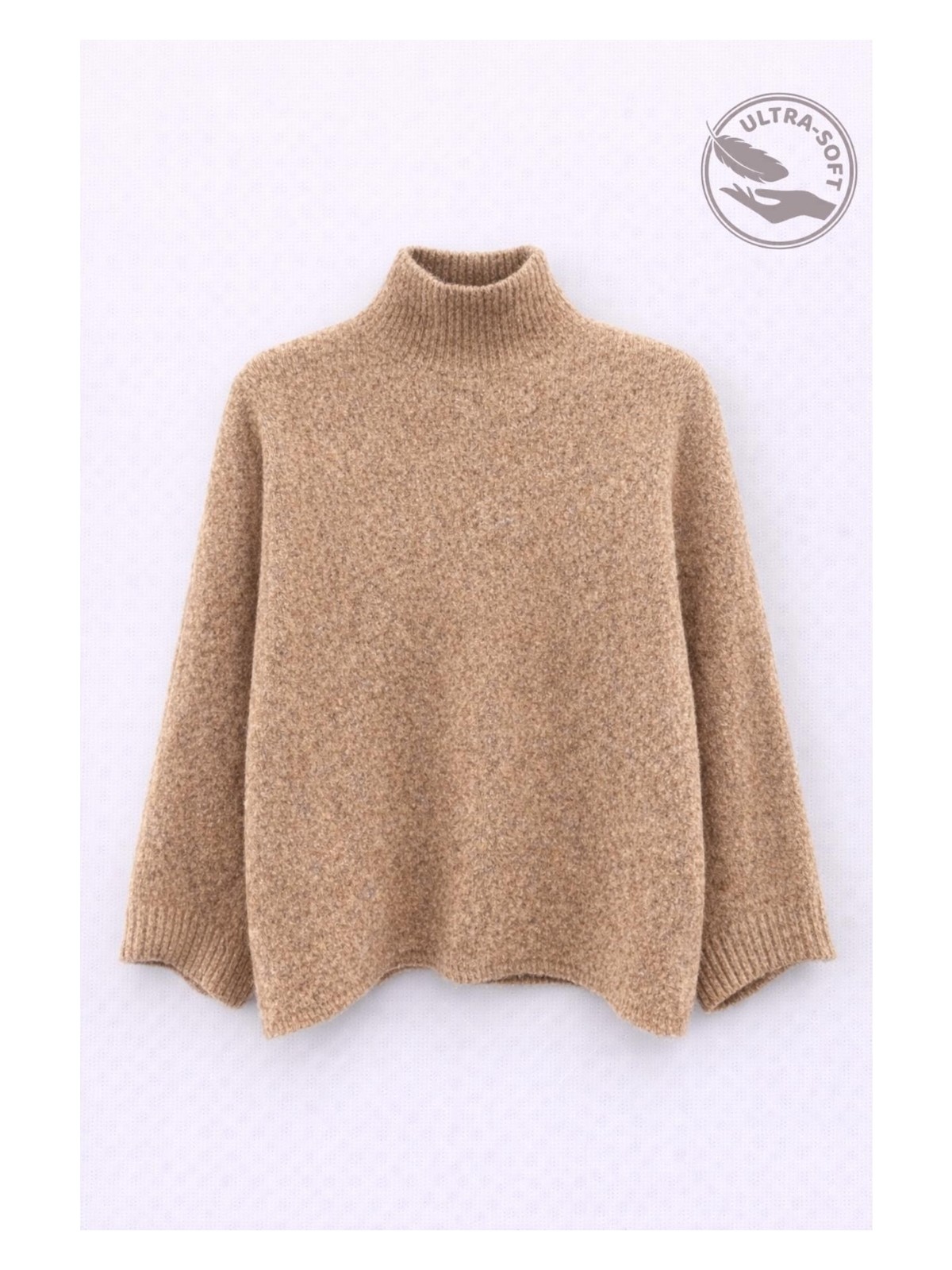 Mixray 6998 Kadın Yarasa Kol Yün Karışımlı Balıkçı Yaka Triko Kazak Kemik - Görsel 6