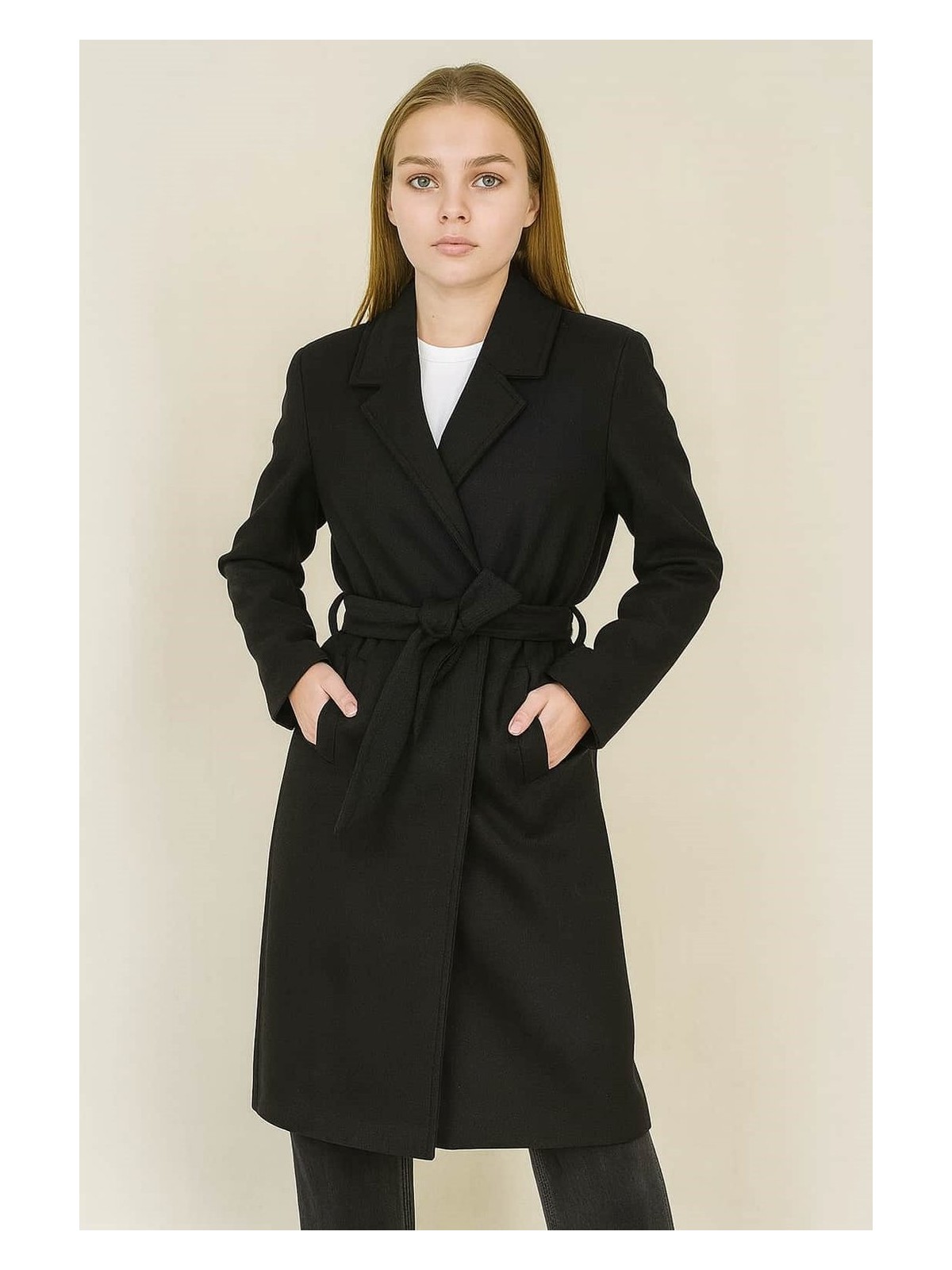 Ohepmoda Kemerli Kadın Kaşe Kaban - Görsel 3