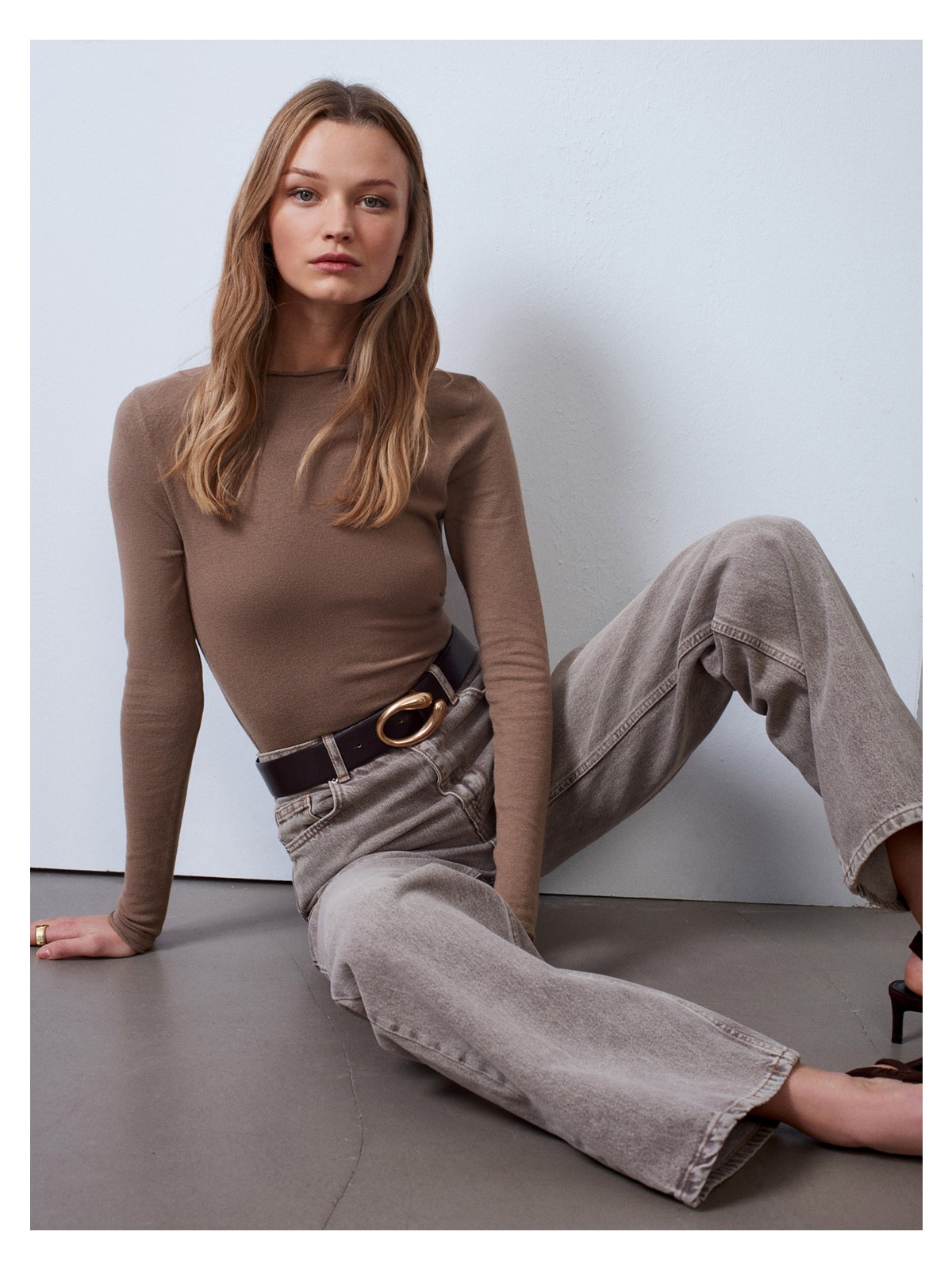 Dilvin 10841 Dik Yaka Kaşmir Karışımlı Triko Kazak-Siyah - Görsel 3