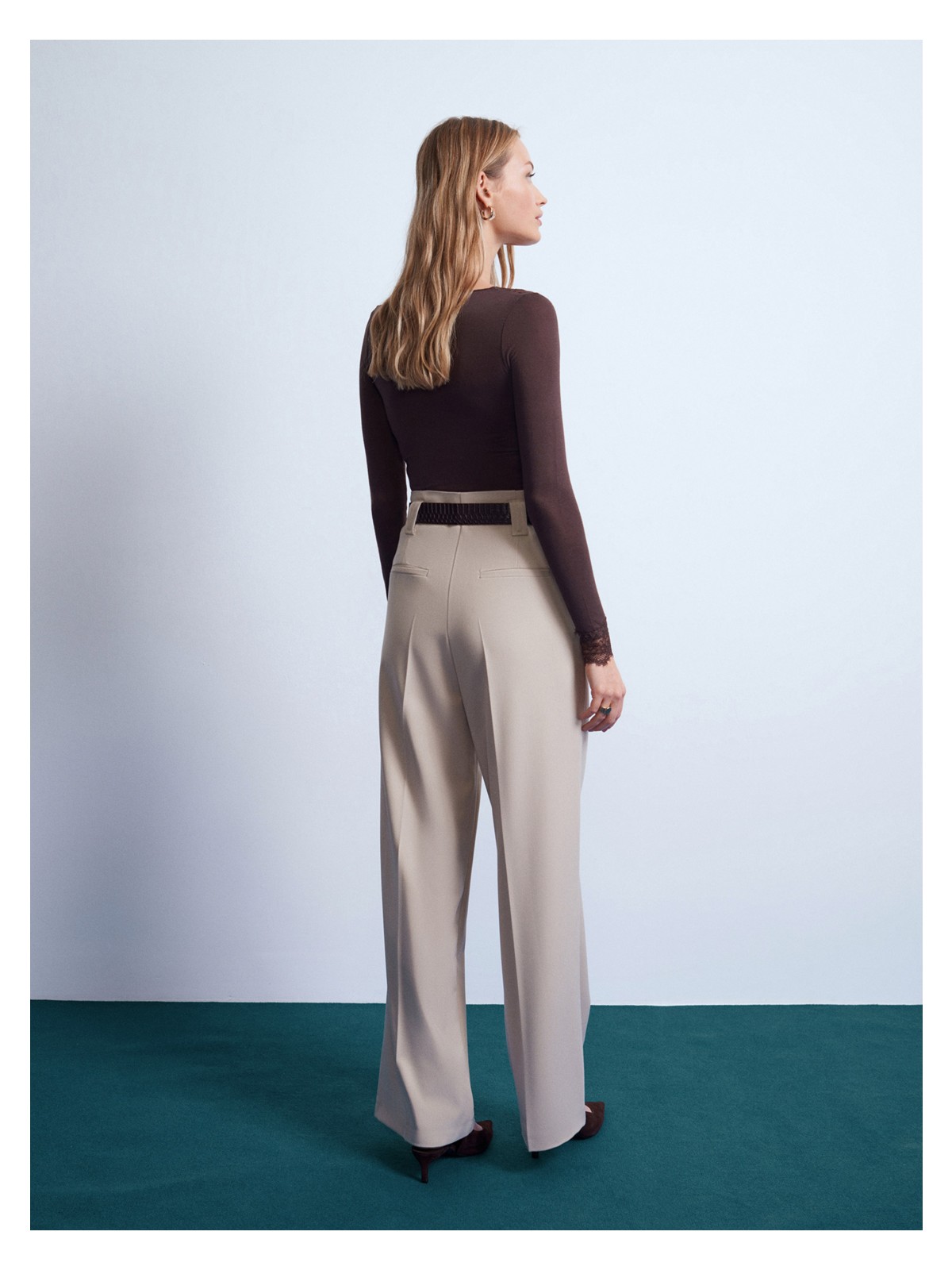 Dilvin 32311 Dantelli Kaşmir Bluz-Kahve - Görsel 3