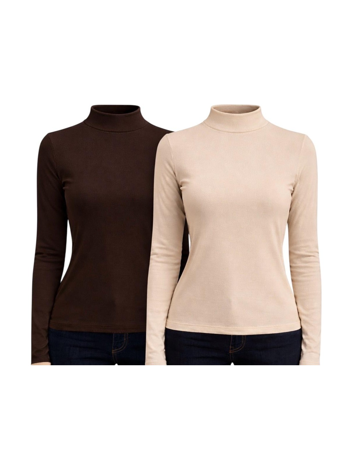 Hayalet Dik Yaka Modal Pamuk Uzun Kol Parmak Geçirmeli Body T-Shirt - Görsel 8