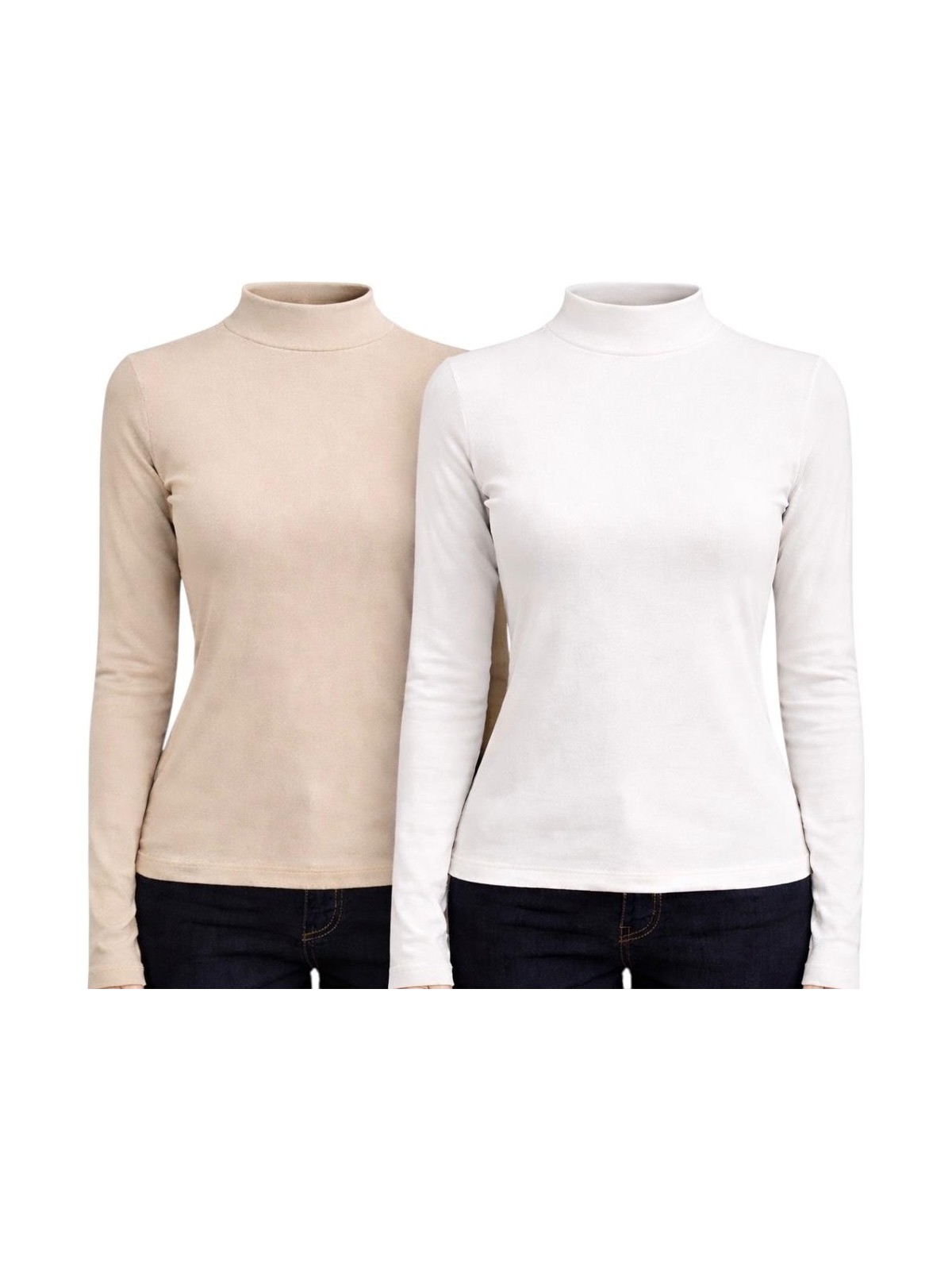 Hayalet Dik Yaka Modal Pamuk Uzun Kol Parmak Geçirmeli Body T-Shirt - Görsel 9