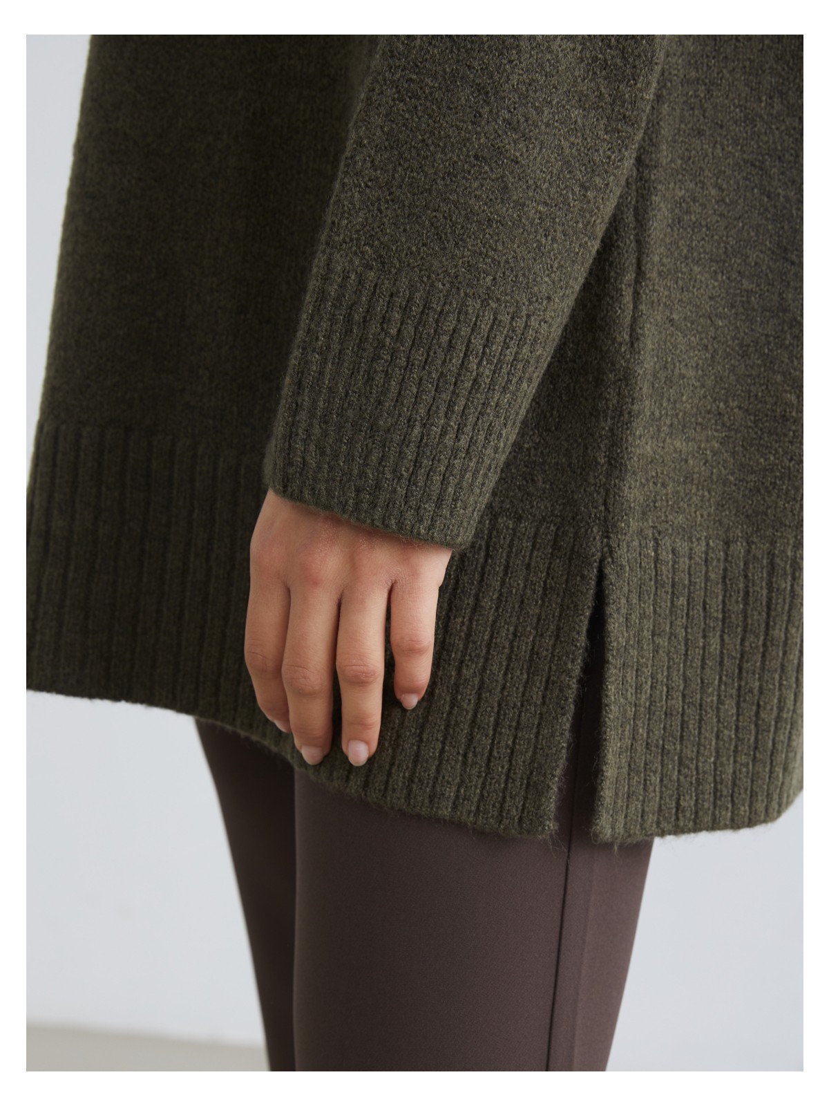 Lcw Modest Polo Yaka Çizgili Kadın Triko Kazak - Görsel 3