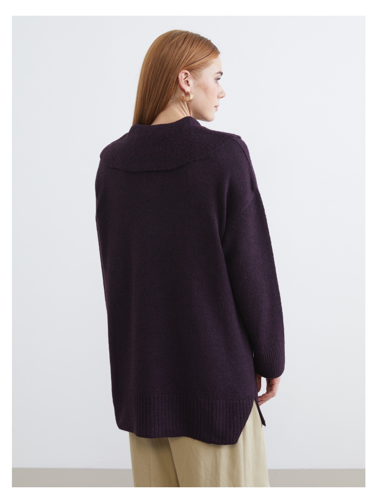 Lcw Modest Polo Yaka Kadın Triko Kazak - Görsel 8