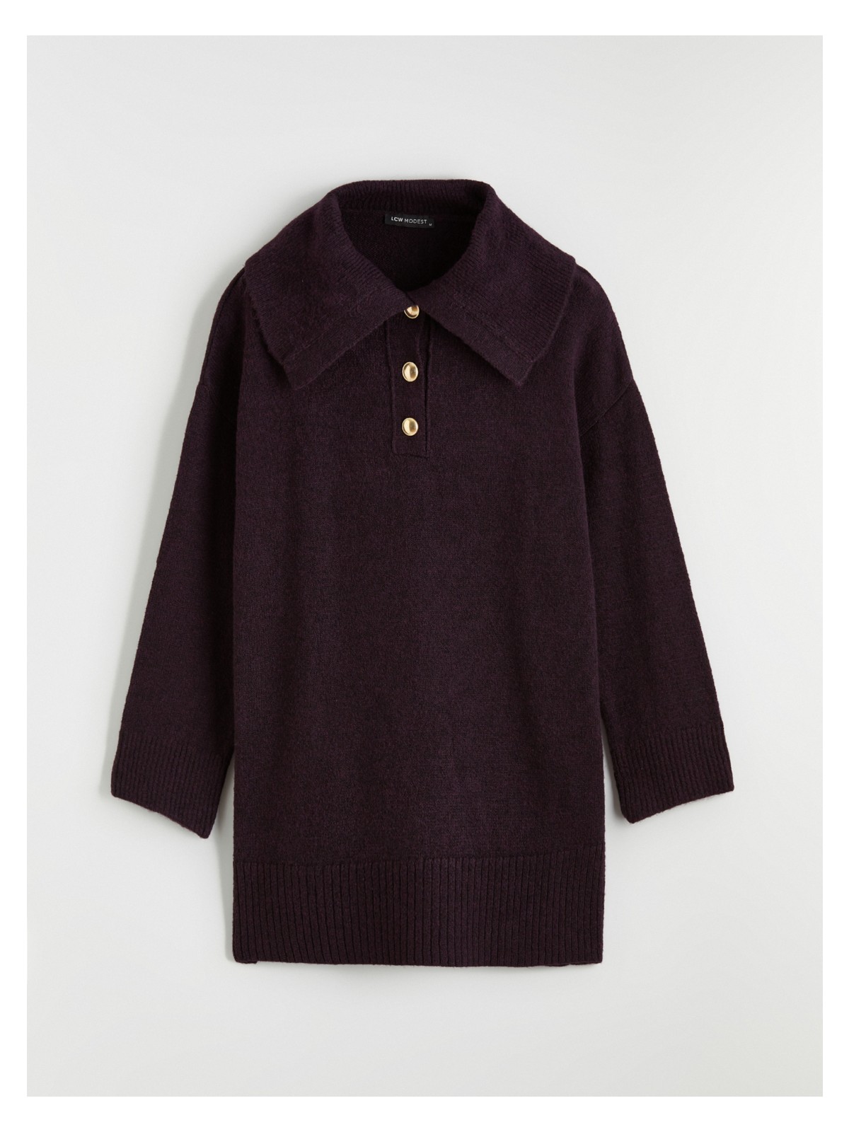 Lcw Modest Polo Yaka Kadın Triko Kazak - Görsel 9