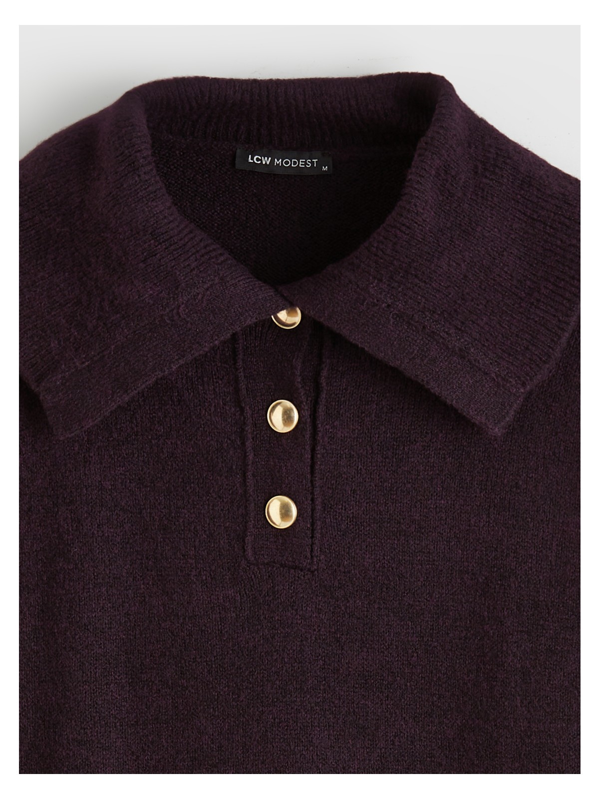 Lcw Modest Polo Yaka Kadın Triko Kazak - Görsel 10