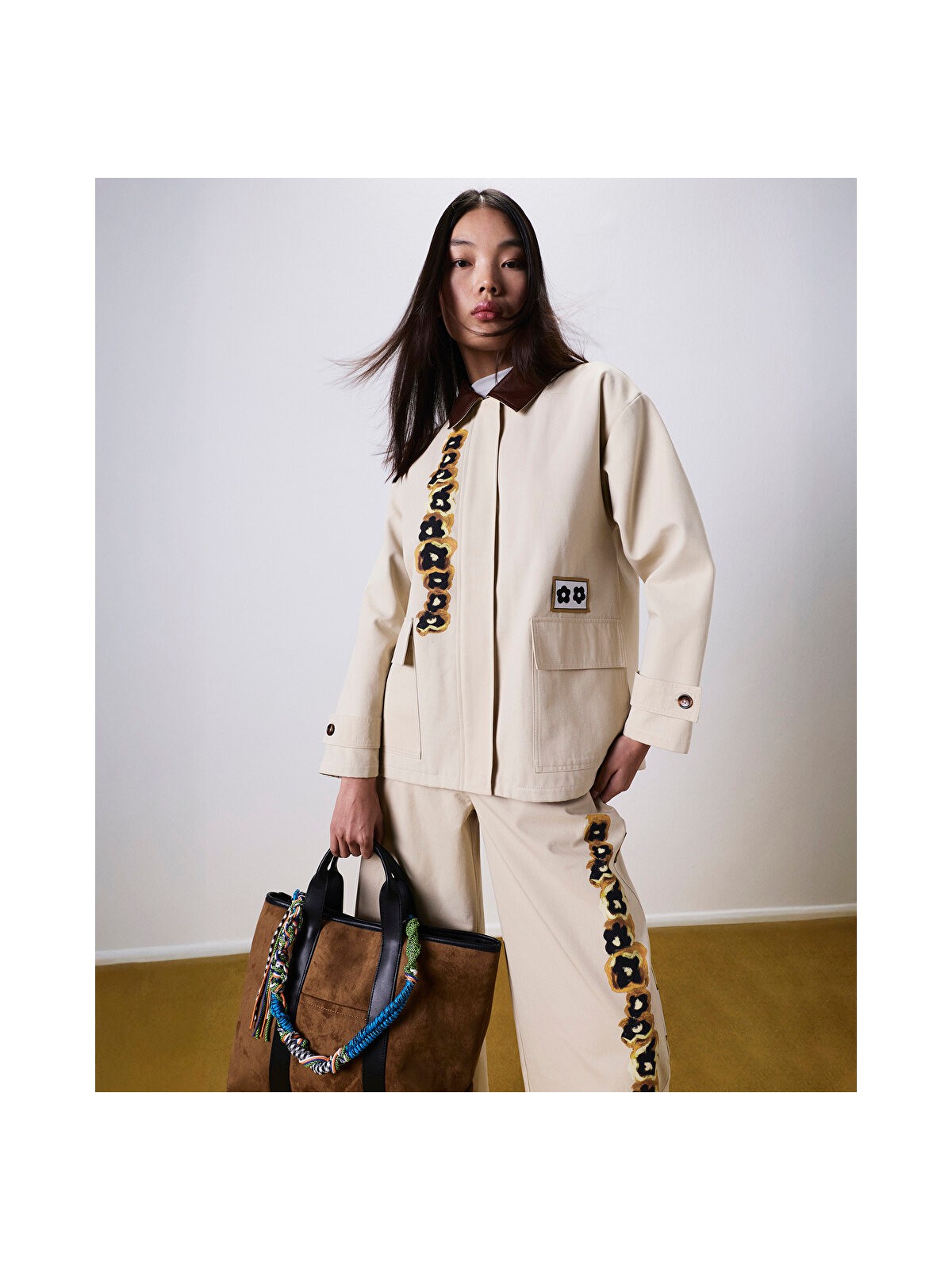 Twist GÖRSEL BASKILI KONTRAST YAKA TRENÇKOT TS1260011011003