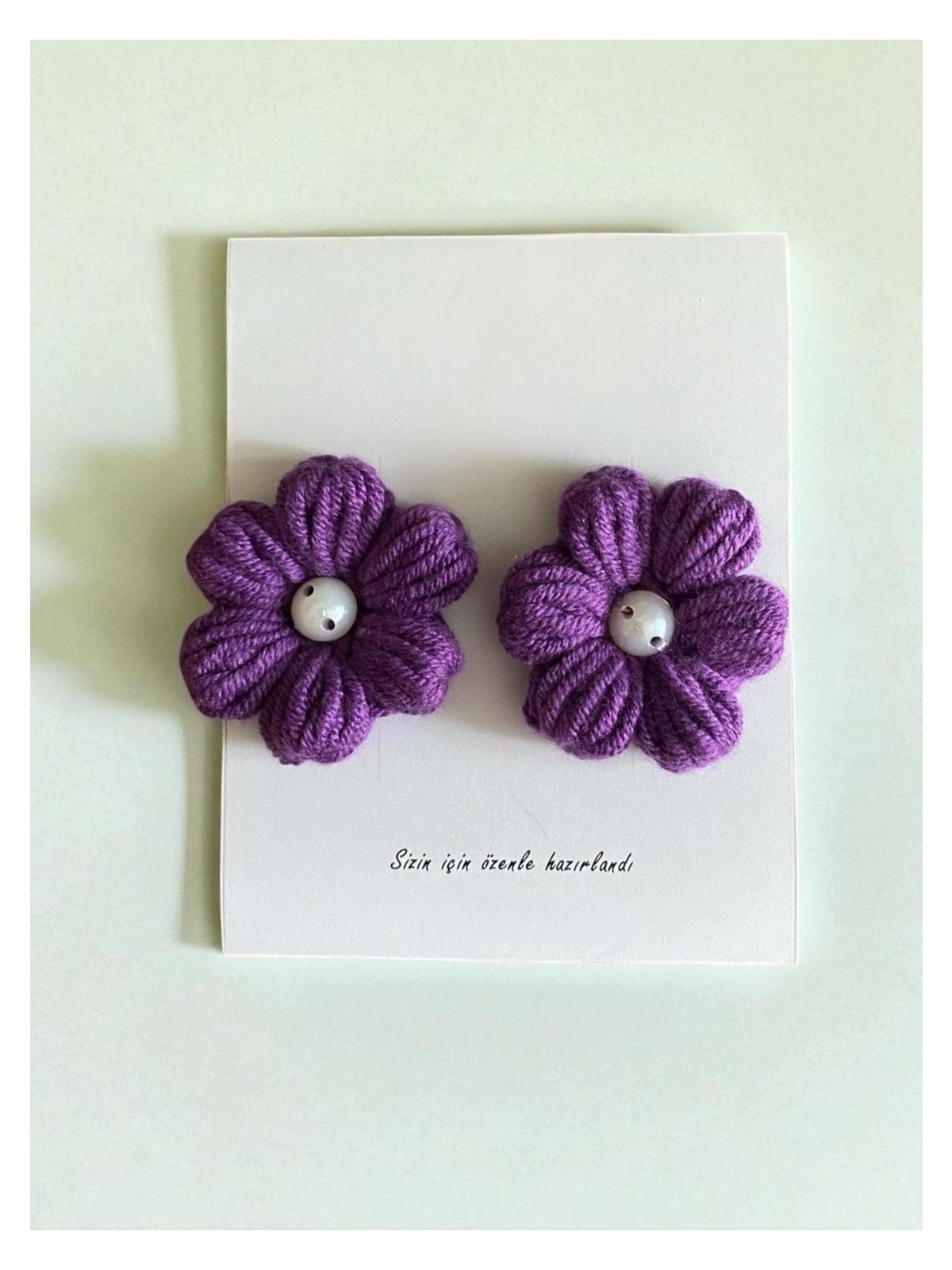 EGOMİ Papatya Örgü Saçsız Bebek Tokası - Görsel 7