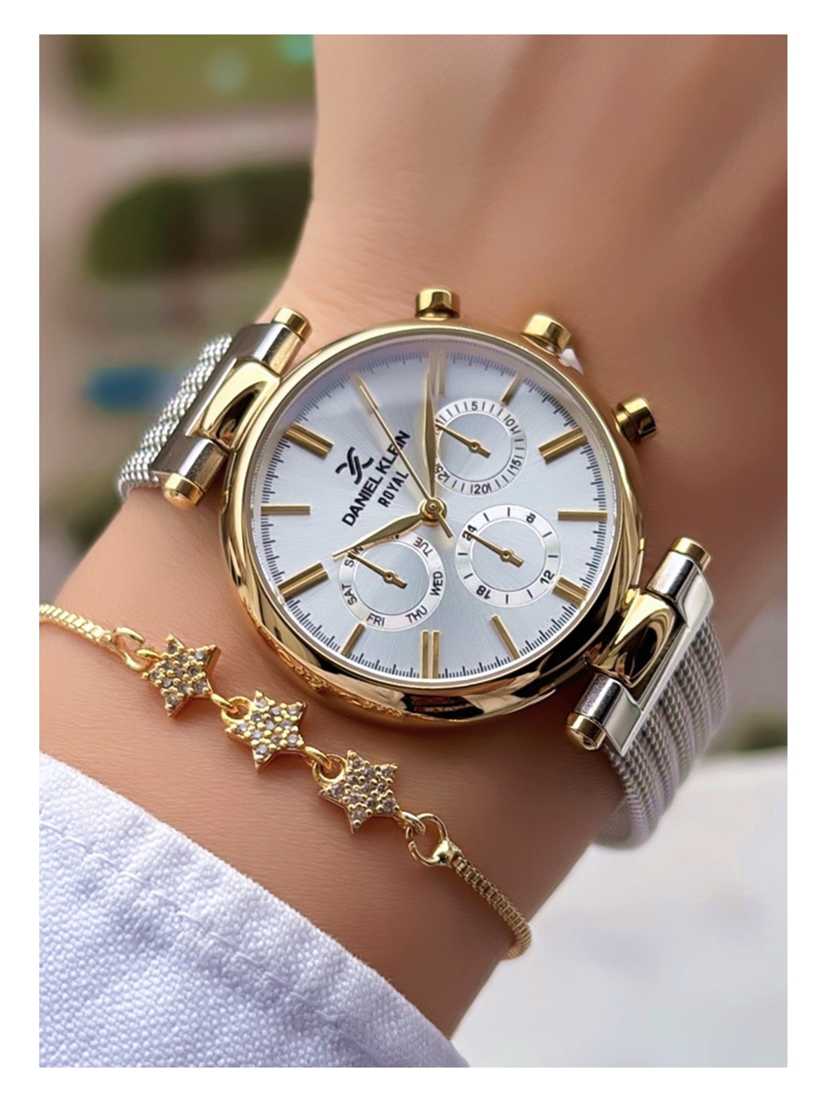 Daniel Klein Orijinal Çelik Kordon Kadın Kol Saati 3 Atm Su Geçirmezlik Gümüş Renk Bileklik Hediyeli DK584C1 - Görsel 4