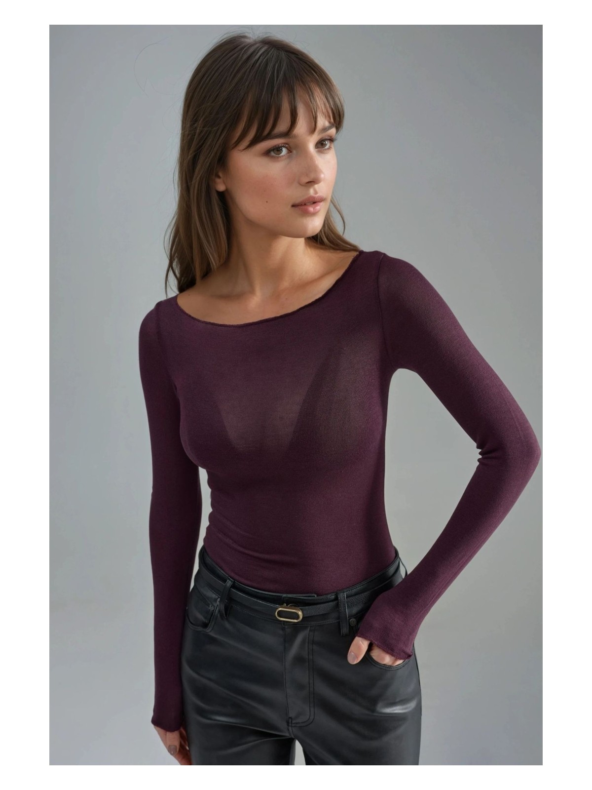 Hiccup Kadın Kayık Yaka Kaşmir Karışımlı Ultra Hafif Bluz Krem Doğal - Görsel 5