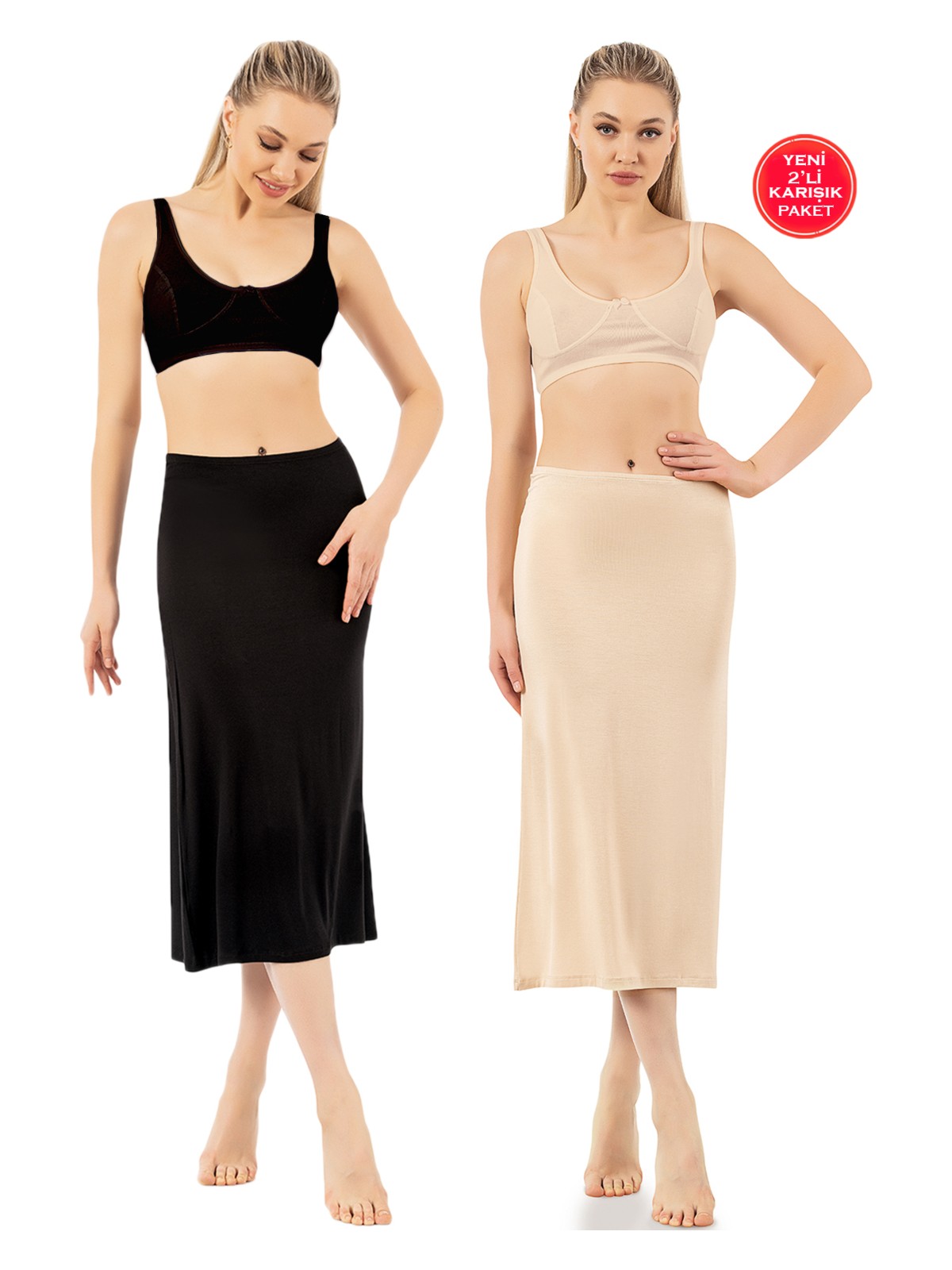 Özkan Underwear Özkan 26975 Kadın Viskon Diz Altı Uzun Astar Jüpon Kombinezon - Görsel 7