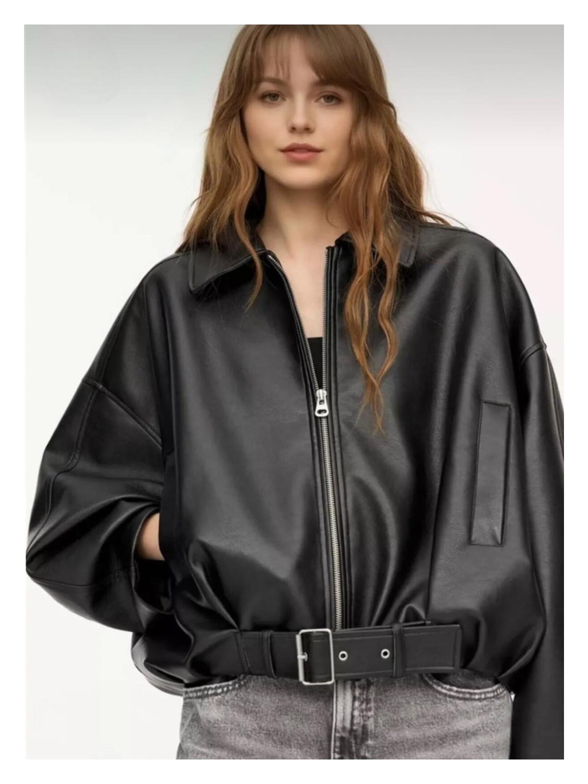 Orions Collection Yeni Sezon P&b Suni Oversize Bomber Deri Ceket