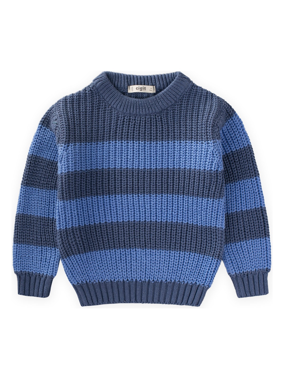 Cigit Selanik Çizgili Triko Kazak 2-8 Yaş Gül Kurusu - Görsel 6