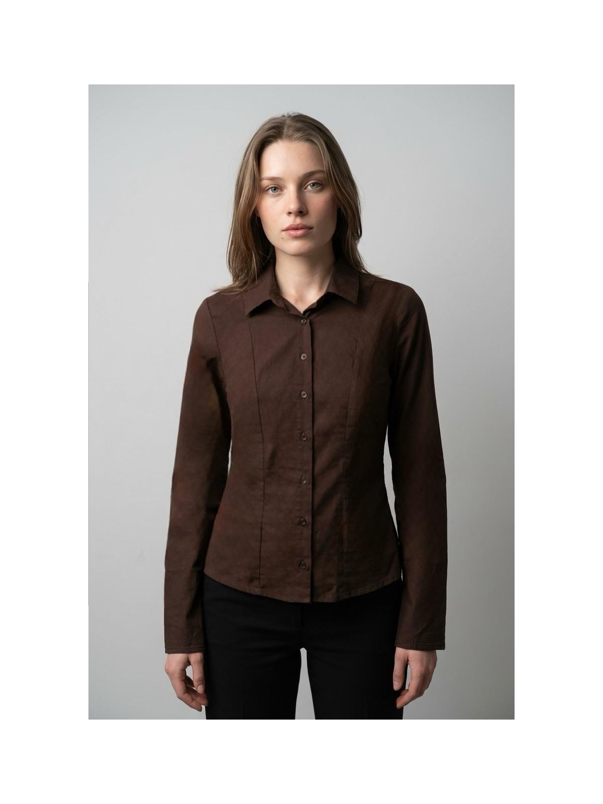 Madmext Bordo Vücuda Oturan Slim Fit Kadın Gömlek MG2659 - Görsel 4