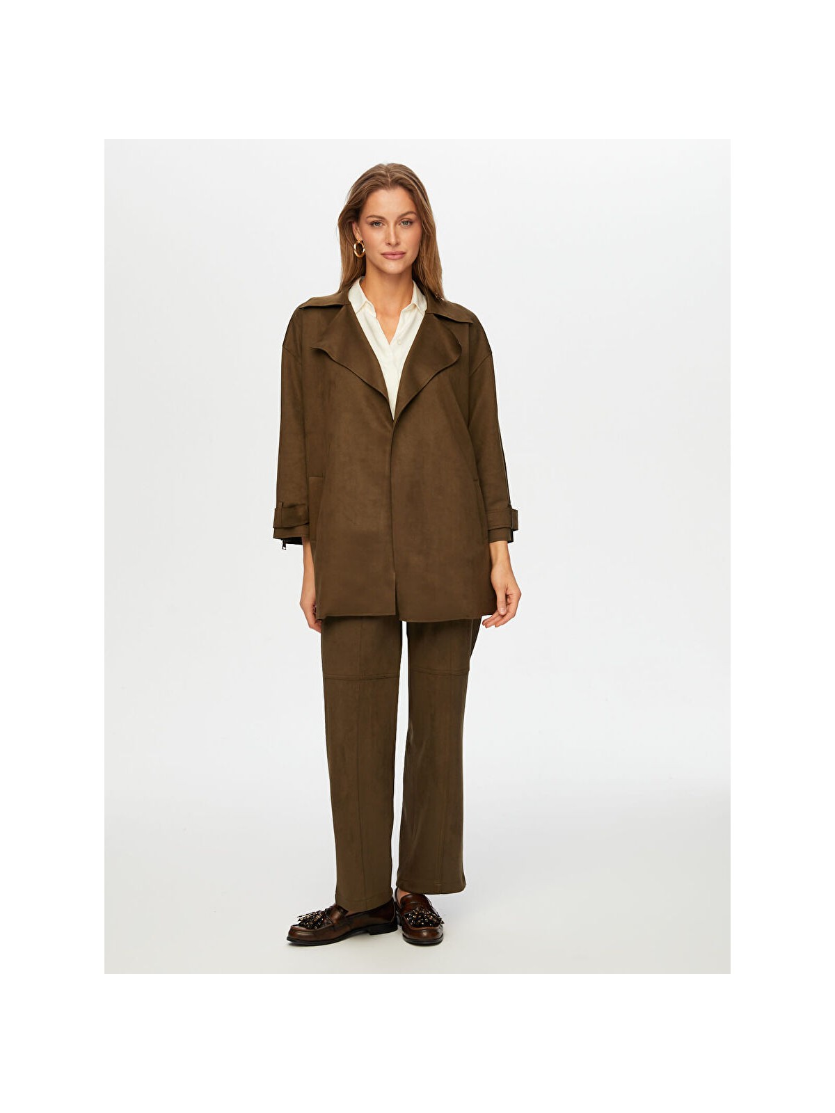 Faik Sönmez Süet Trençkot W26TNC005