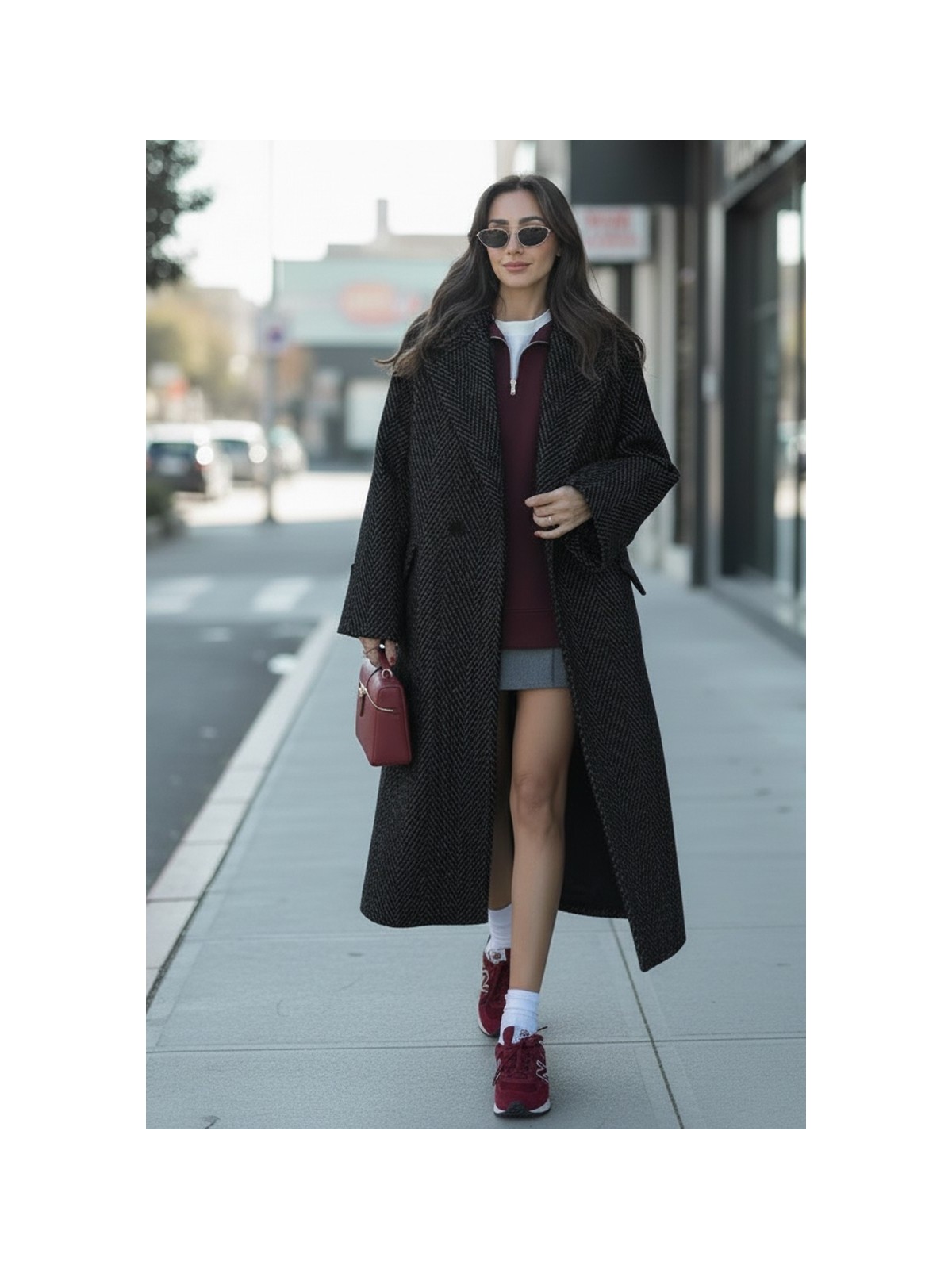 Balık Sırtı Detaylı Astarlı Kışlık Kadın Kaşmir Uzun Kaban