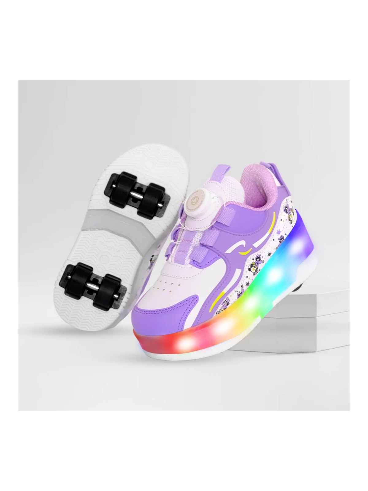 Rocky Sport Nils Erkek Çocuk Patenli, Işıklı Rahat Siyah Spor ve Günlük Ayakkabı&sneaker | Yeni Model Tarz Patenli Kaykay Ayakkabı - Görsel 3