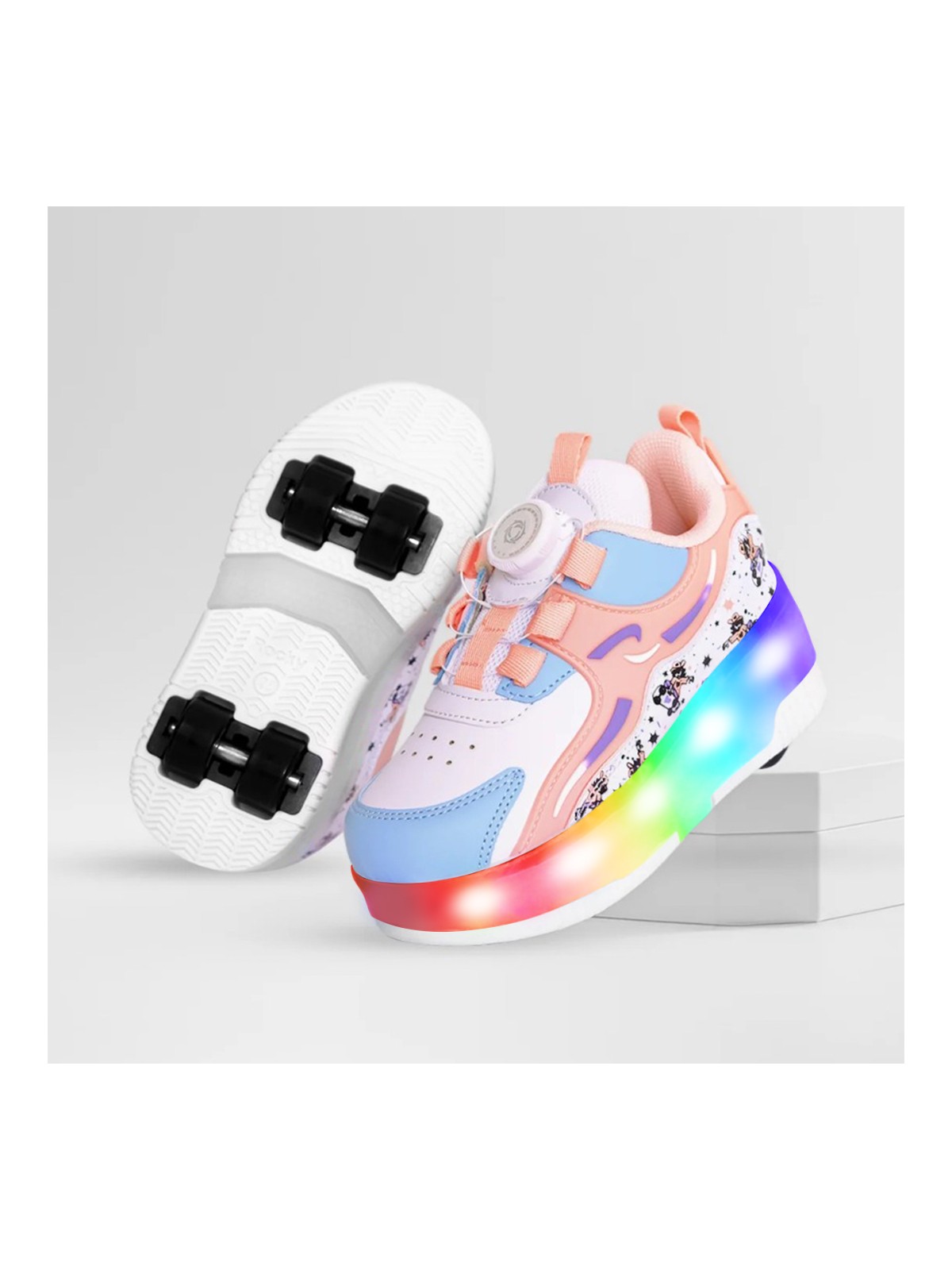 Rocky Sport Nils Erkek Çocuk Patenli, Işıklı Rahat Siyah Spor ve Günlük Ayakkabı&sneaker | Yeni Model Tarz Patenli Kaykay Ayakkabı - Görsel 4