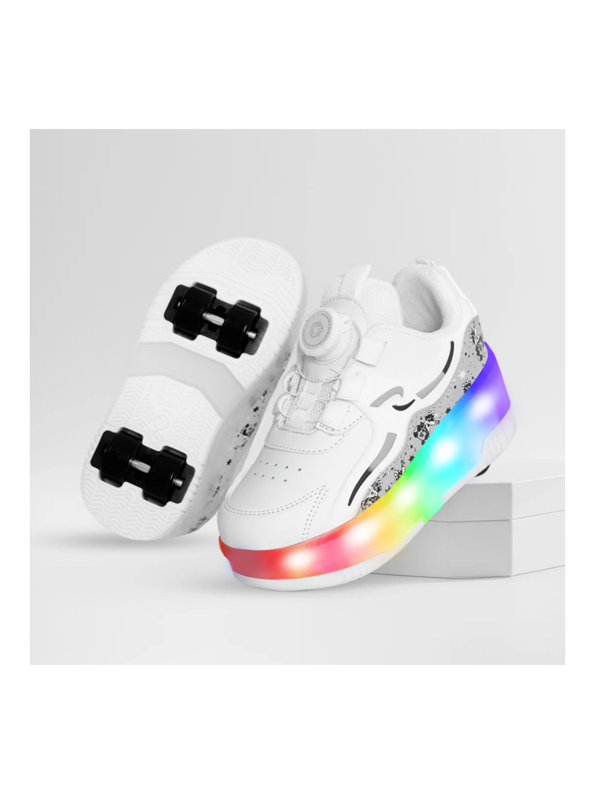 Rocky Sport Nils Erkek Çocuk Patenli, Işıklı Rahat Siyah Spor ve Günlük Ayakkabı&sneaker | Yeni Model Tarz Patenli Kaykay Ayakkabı - Görsel 6