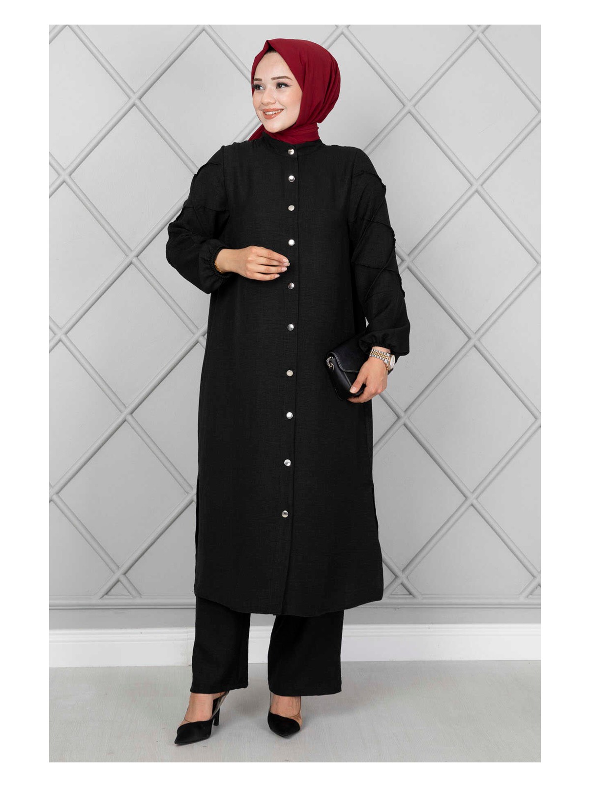 Md Kolları Çımalı İkili Takım Siyah