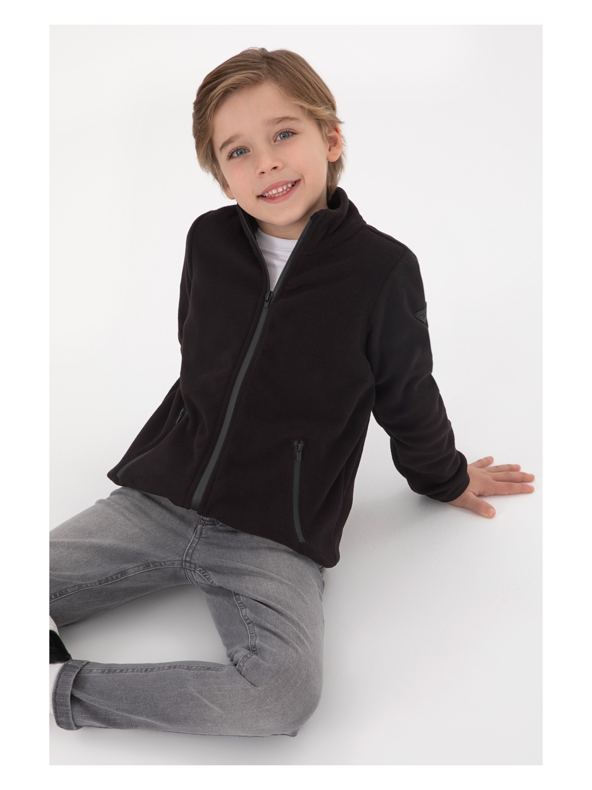 U.S. Polo Assn. Erkek Çocuk Gri Fermuarlı Sweatshirt 50313853-VR024 - Görsel 7