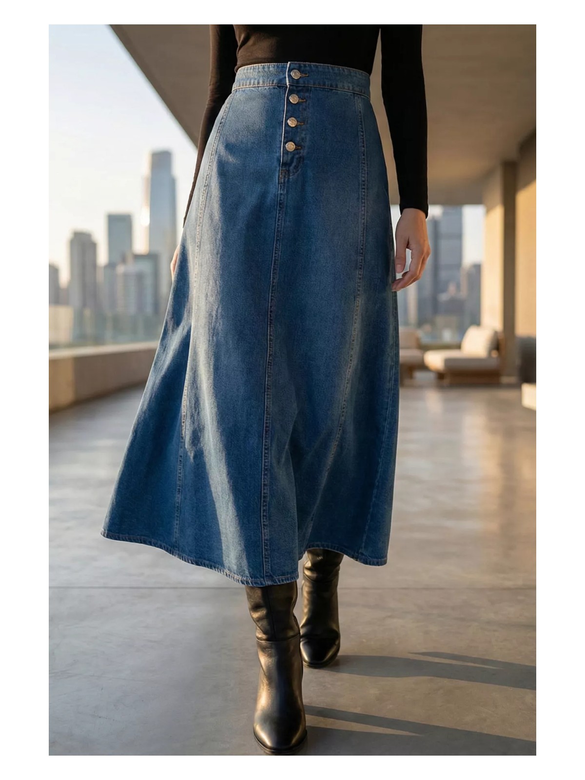 Julude Tesettür Jean Kot Etek P-00020361