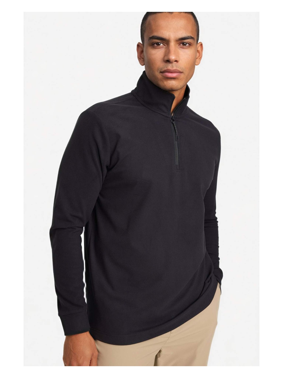 DeFacto Standart Fit Dik Yaka Yarım Fermuarlı Polar Sporcu Sweatshirt F2302AX25WN - Görsel 3