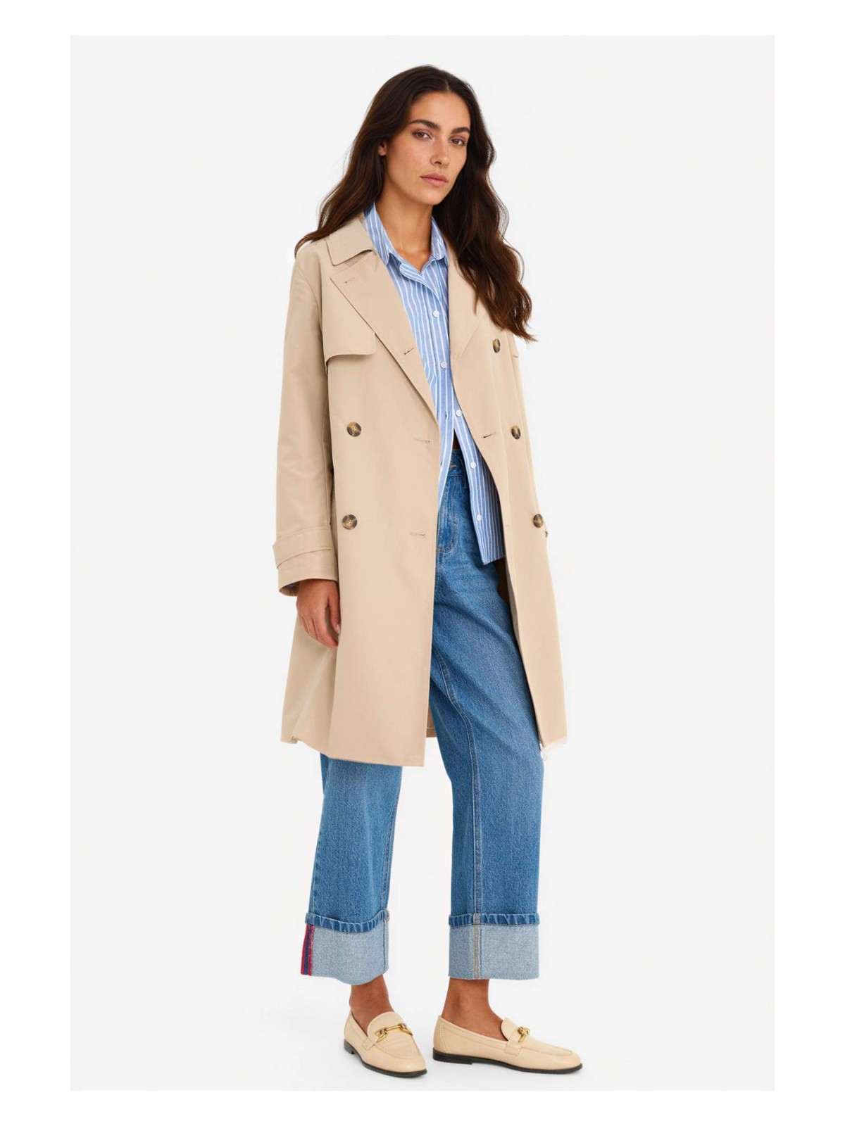 DeFacto Regular Fit Kemerli Cepli Trençkot E8578AX25AU