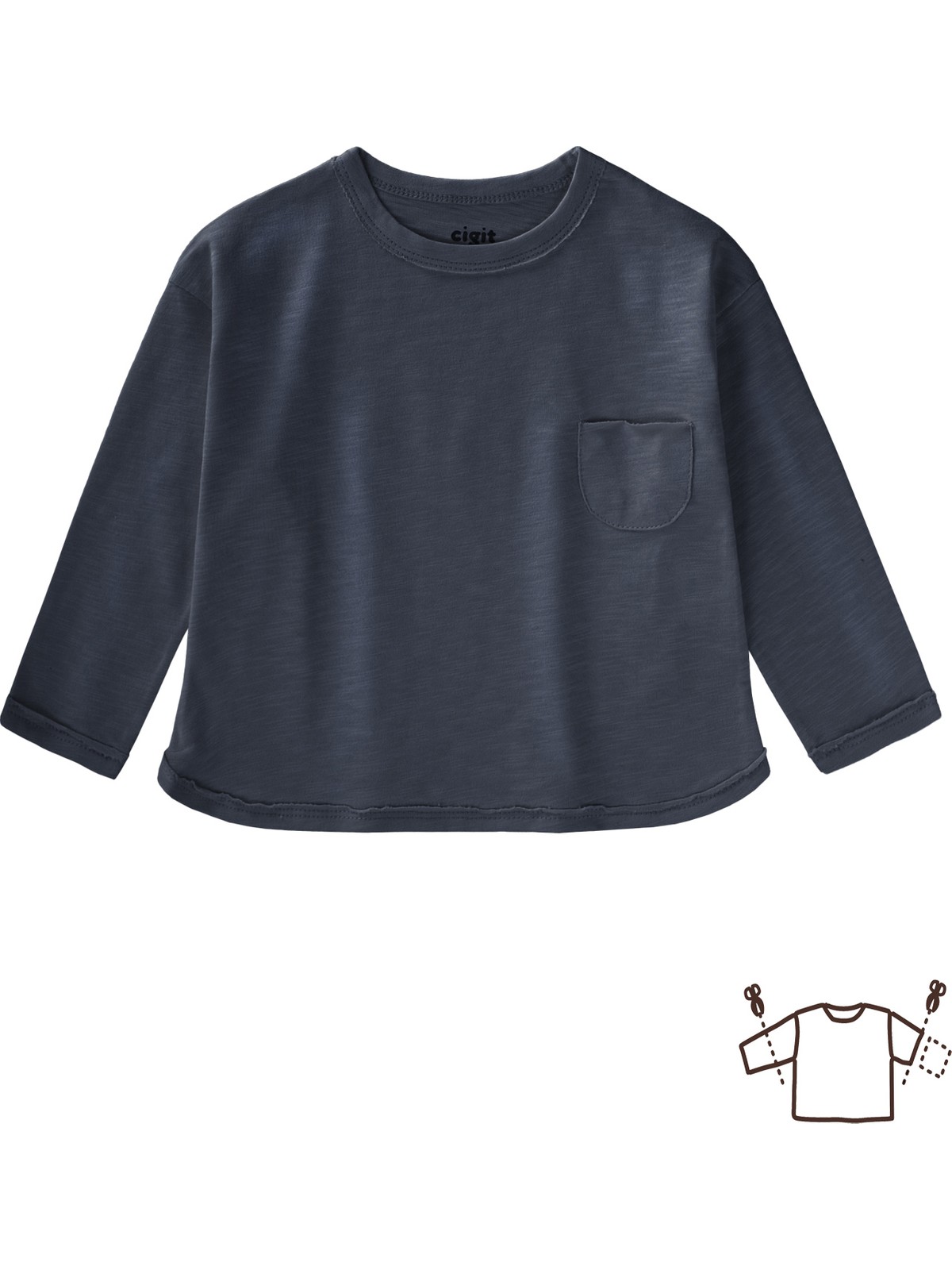 Cigit Uzun Kollu Mevsimlik T-Shırt 1-7 Yaş Lacivert