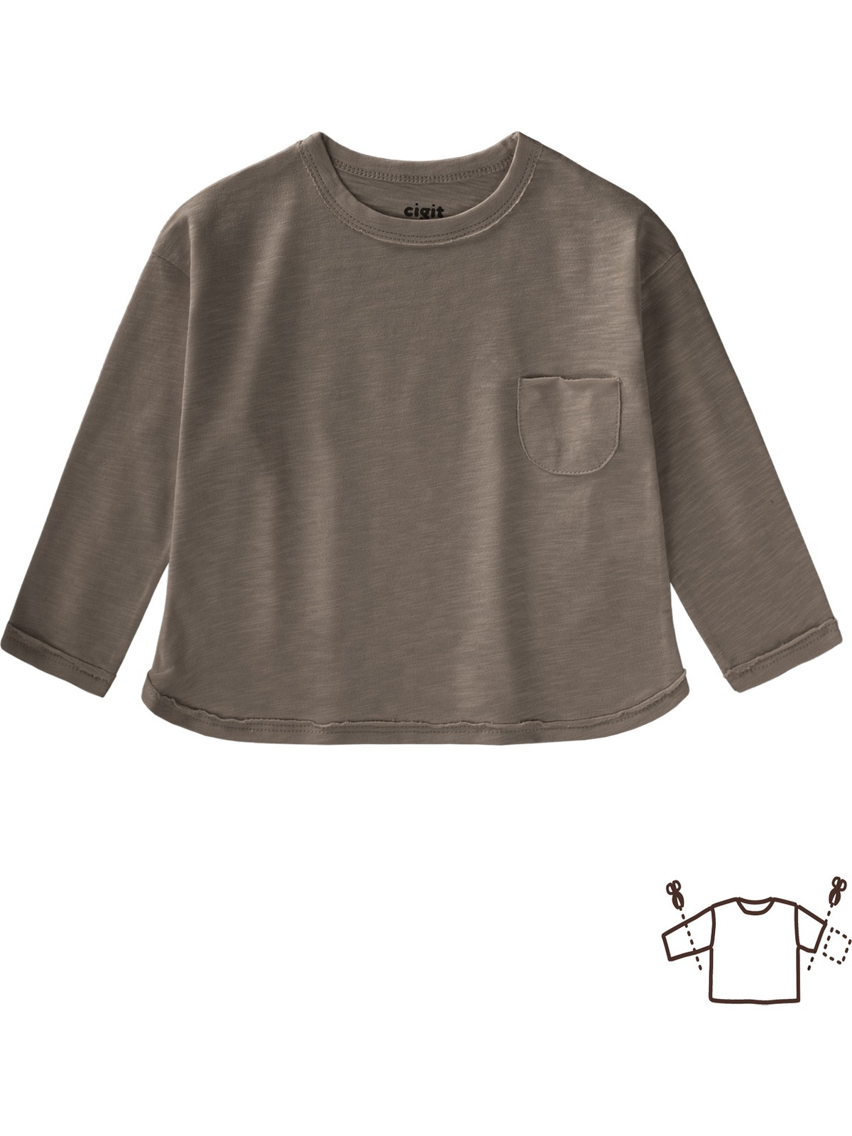 Cigit Uzun Kollu Mevsimlik T-Shırt 1-7 Yaş Ekru - Görsel 4