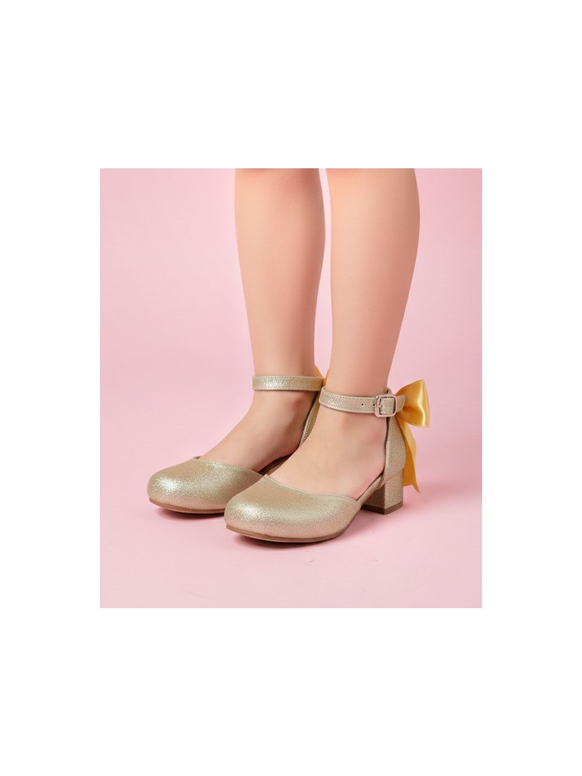 Surpie Shoes Çocuk Topuklu Ayakkabı, Kısa Topuklu Çocuk Topuklu Ayakkabı, Çocuk Abiye Ayakkabı - Görsel 4