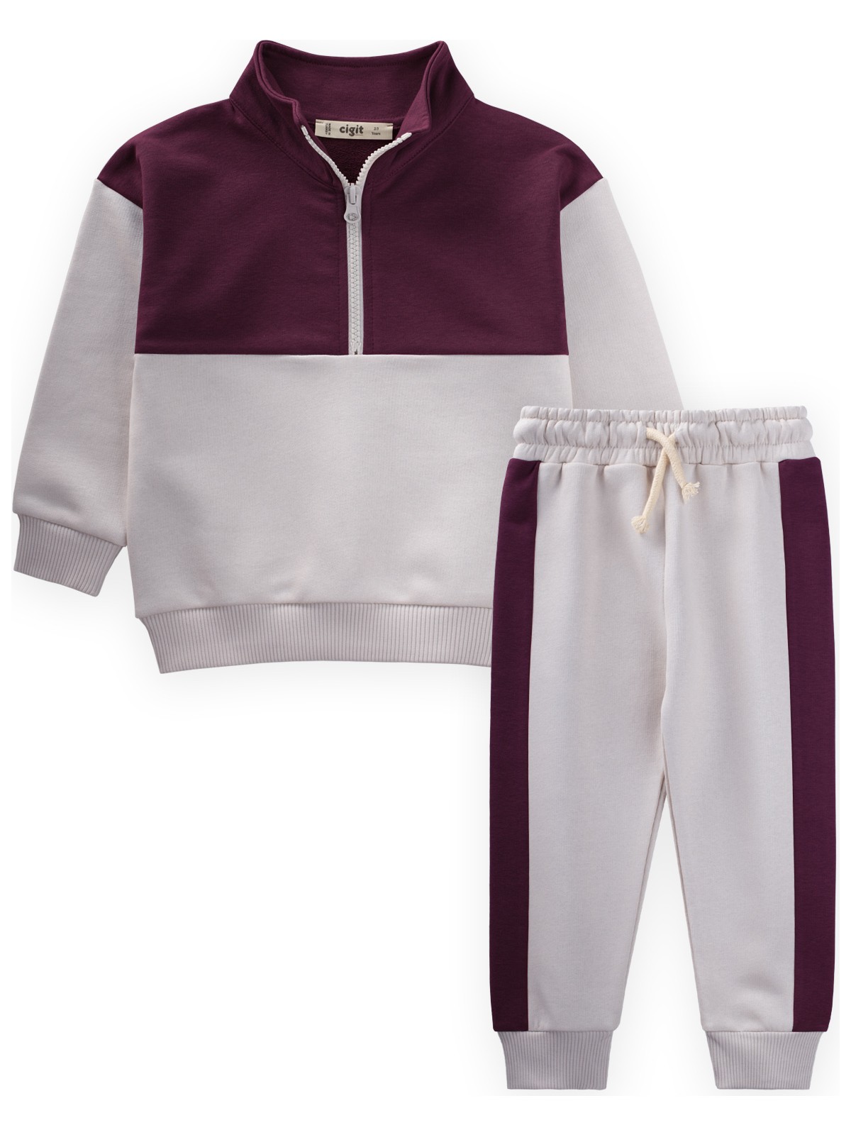 Cigit Sweatshirt Takım 2-10 Yaş Mürdüm - Görsel 5