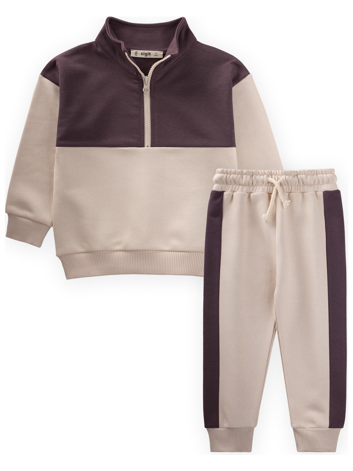 Cigit Sweatshirt Takım 2-10 Yaş Mürdüm