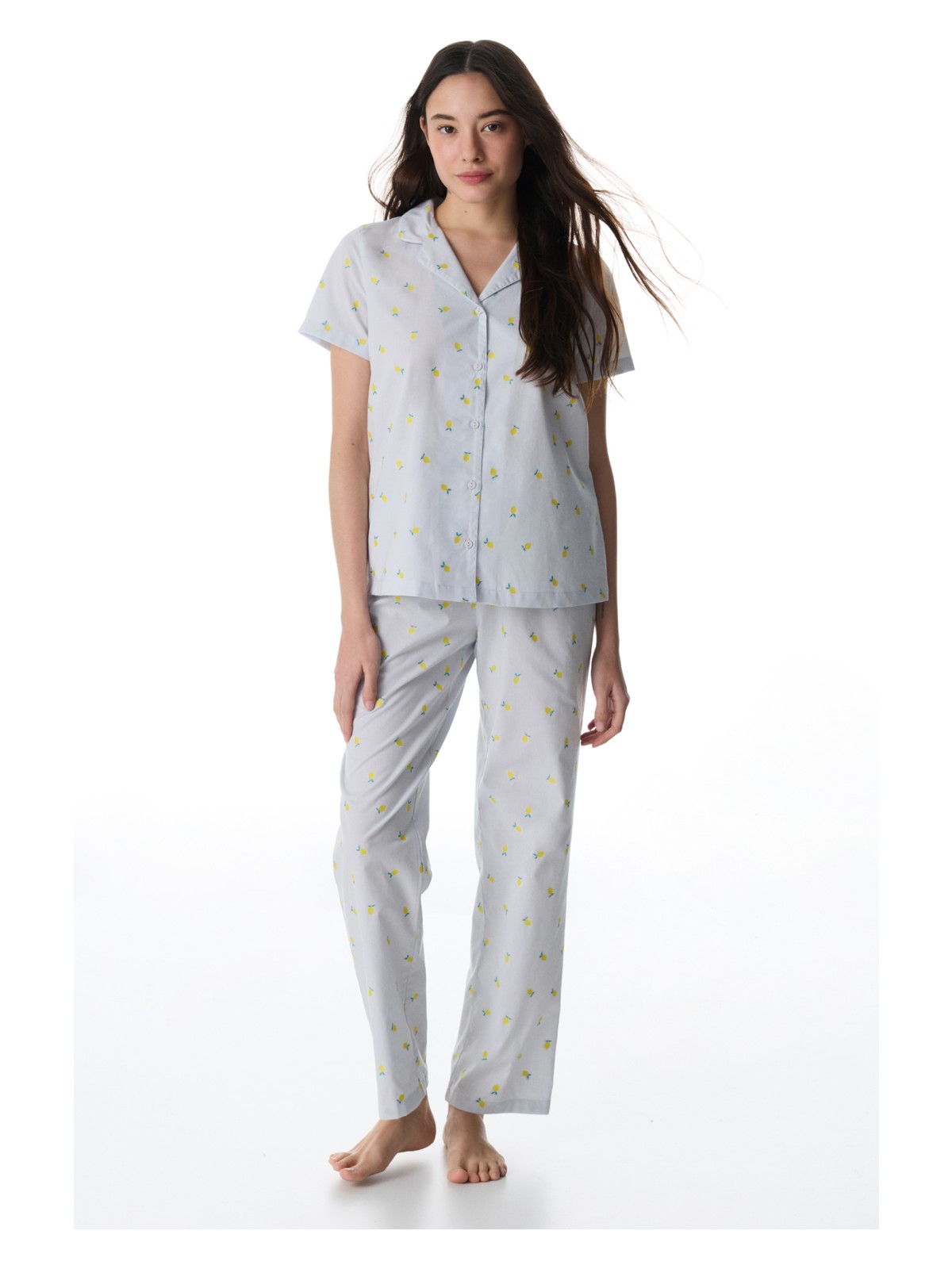 Penti Açık Mavi Lemons Gömlek Pantolon Pijama Takımı