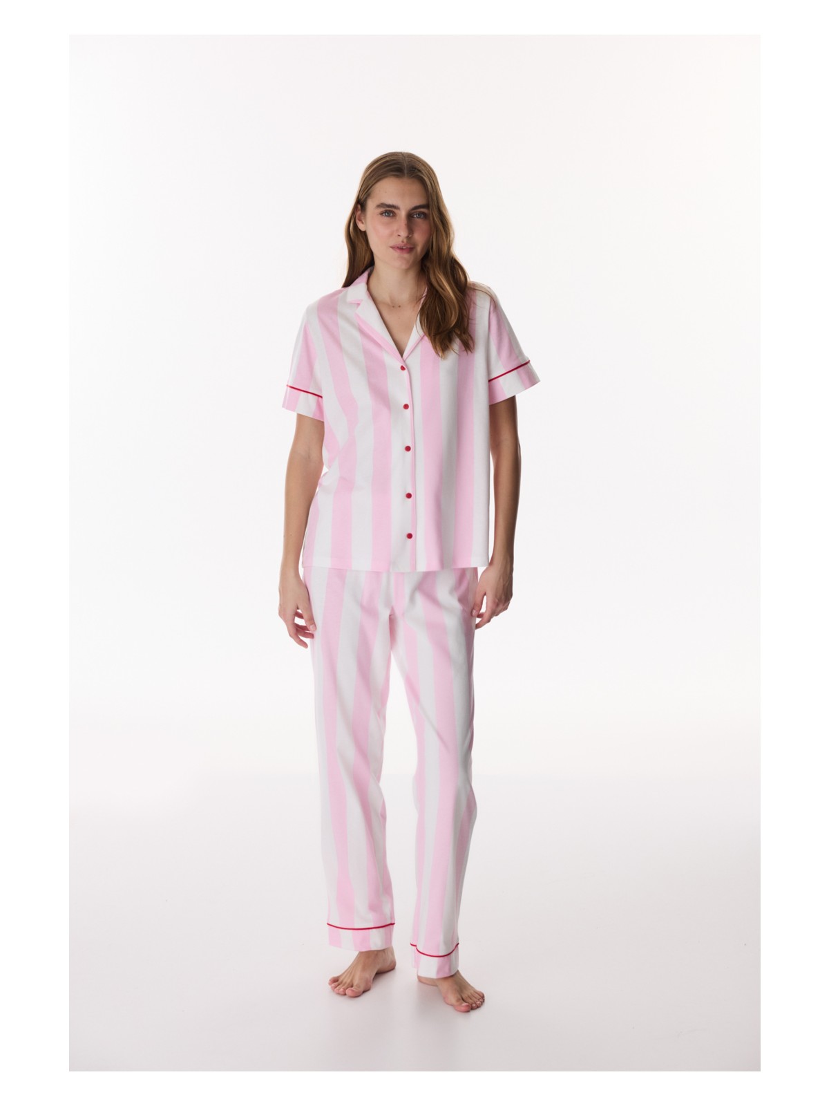 Penti Pembe Happy Mood Gömlek Pantolon Pijama Takımı