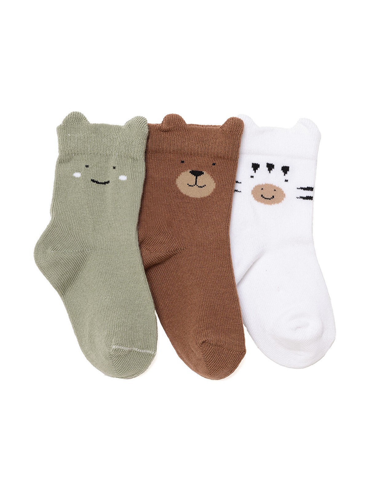 HelloBaby Hellobaby Hellobaby Erkek Bebek 3lü Soket Çorap Hayvan Baskılı Yok