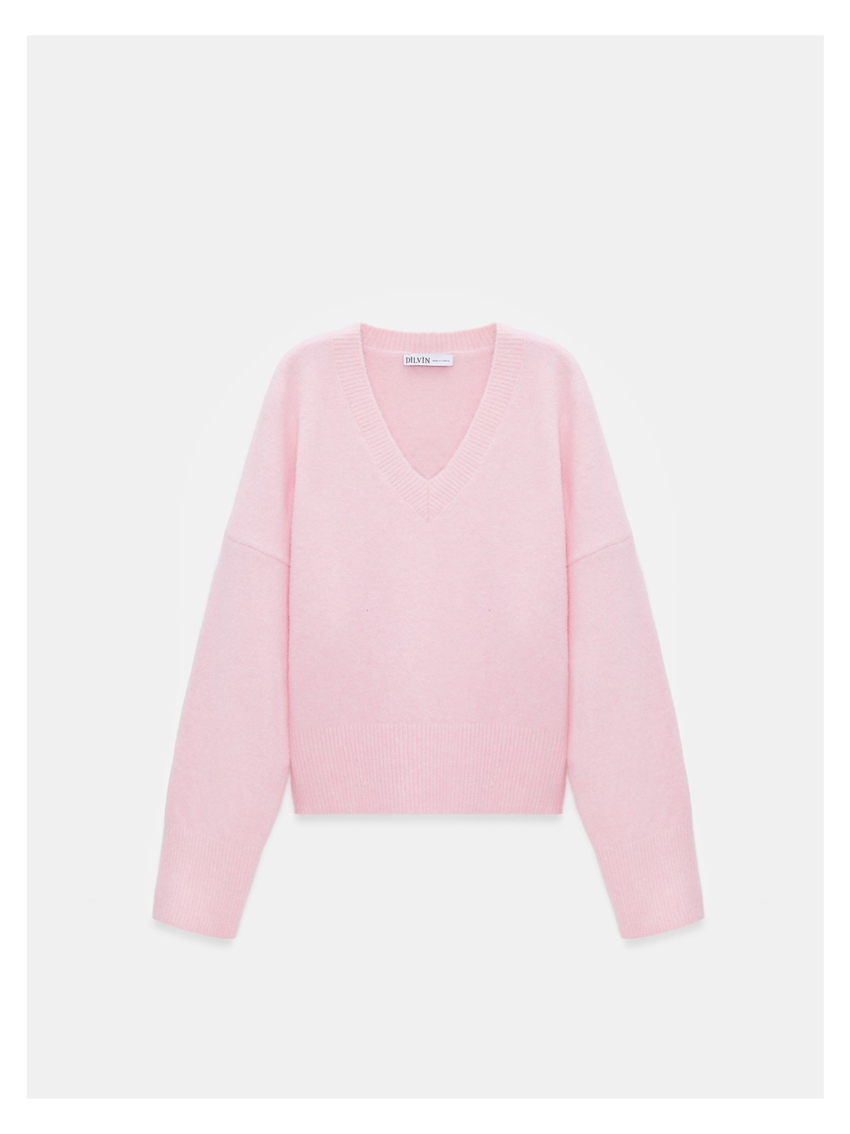 Dilvin 10645 V Yaka Yün Karışımlı Kazak-K.bej Mel. - Görsel 7