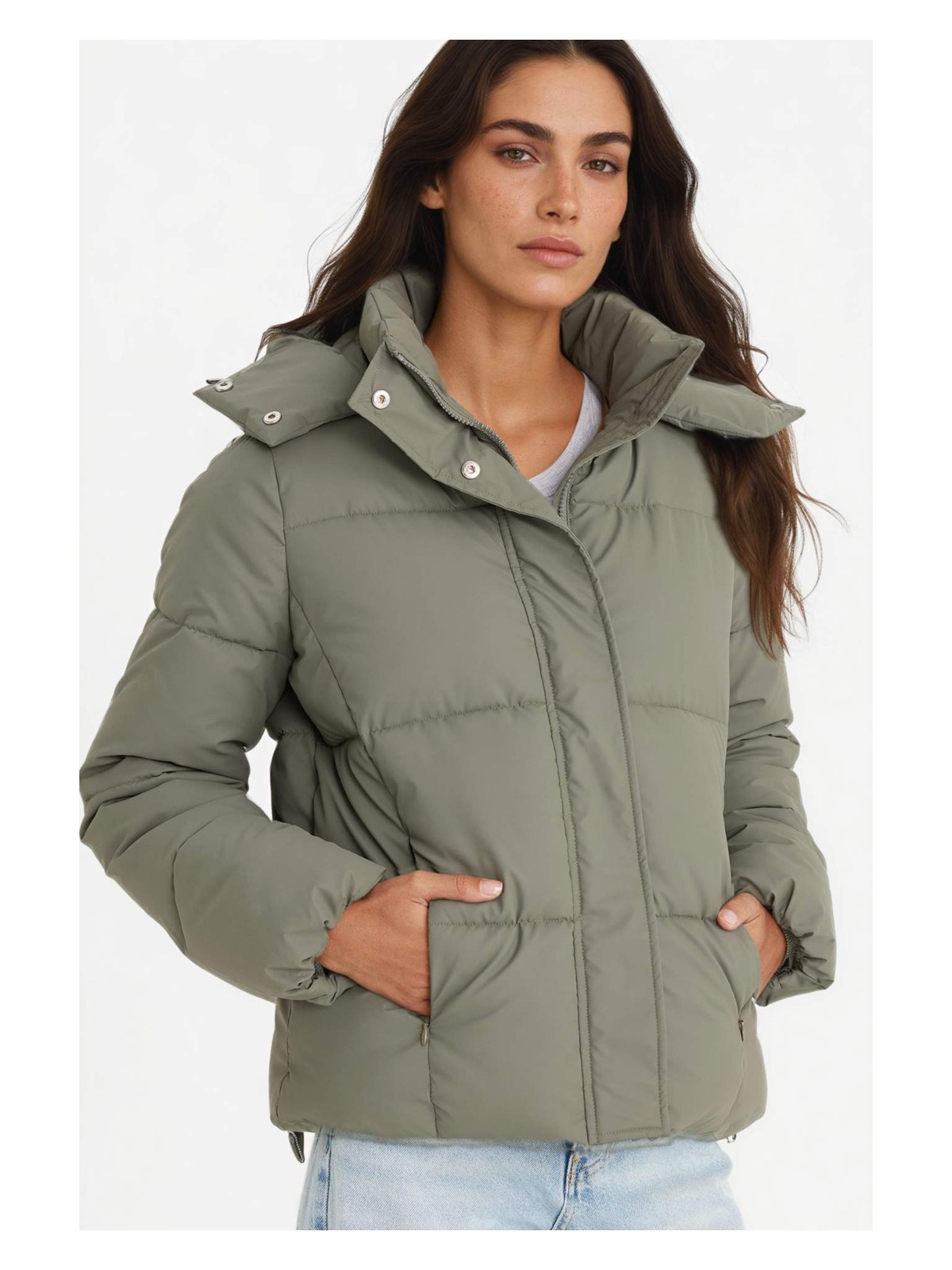 DeFacto Regular Fit Kapüşonlu Fermuarlı Şişme Mont F2143AX25WN - Görsel 4