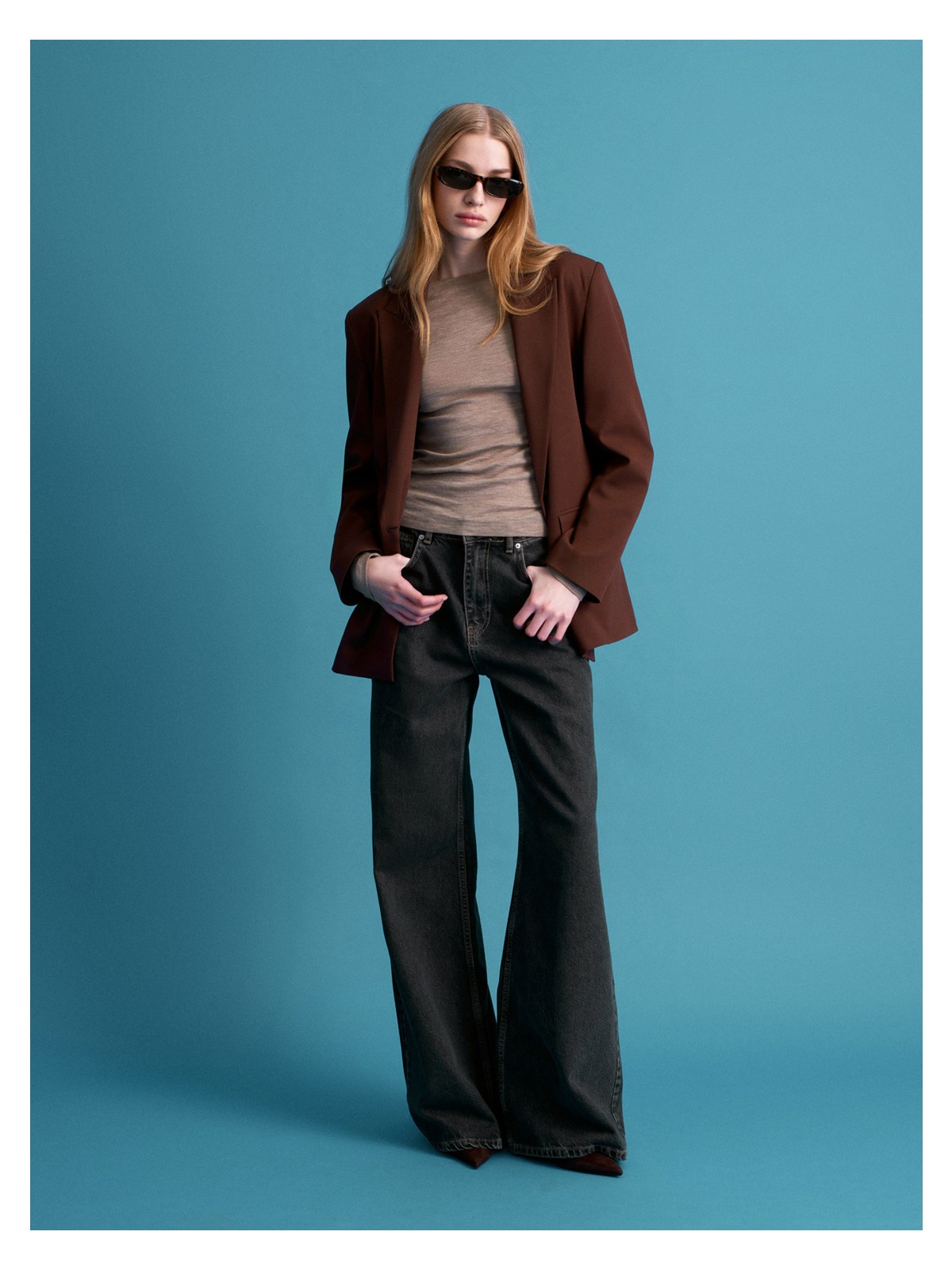 Dilvin 60767 Blazer Ceket-Açık Kahve