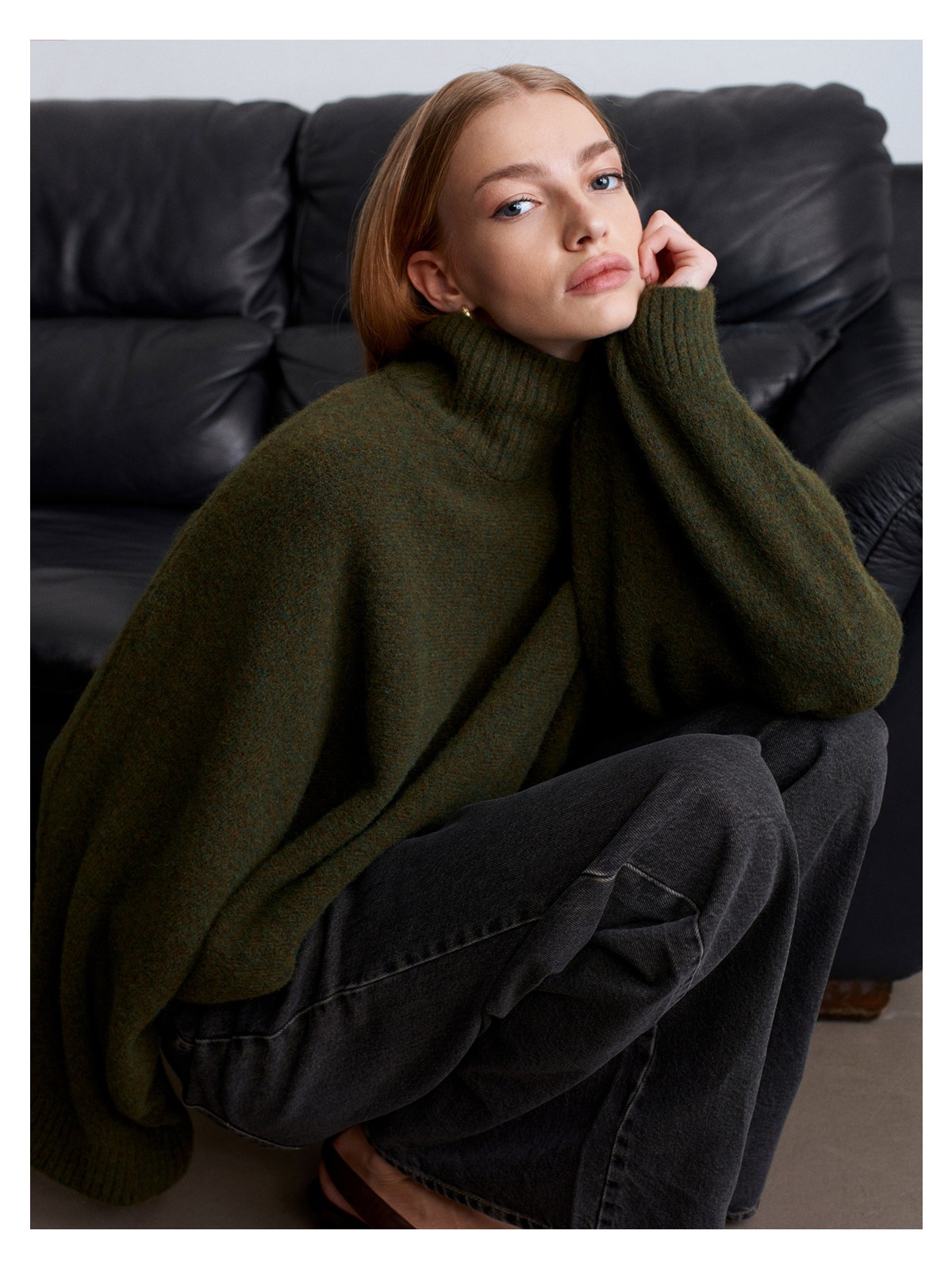 Dilvin 10817 Yün Karışımlı Yarasa Kol Kazak-Pembe - Görsel 3