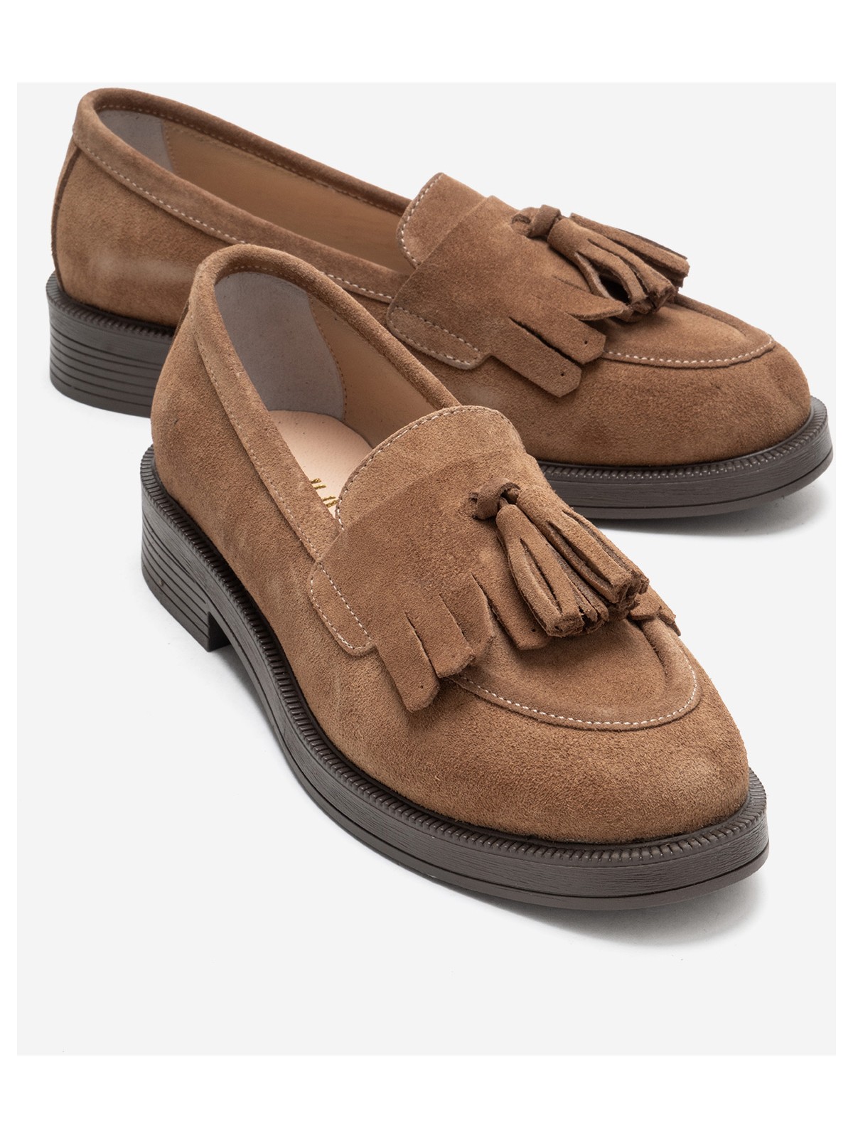 Luvi Milina Siyah Rugan Püsküllü Hakiki Deri Kadın Loafer Ayakkabı - Görsel 4