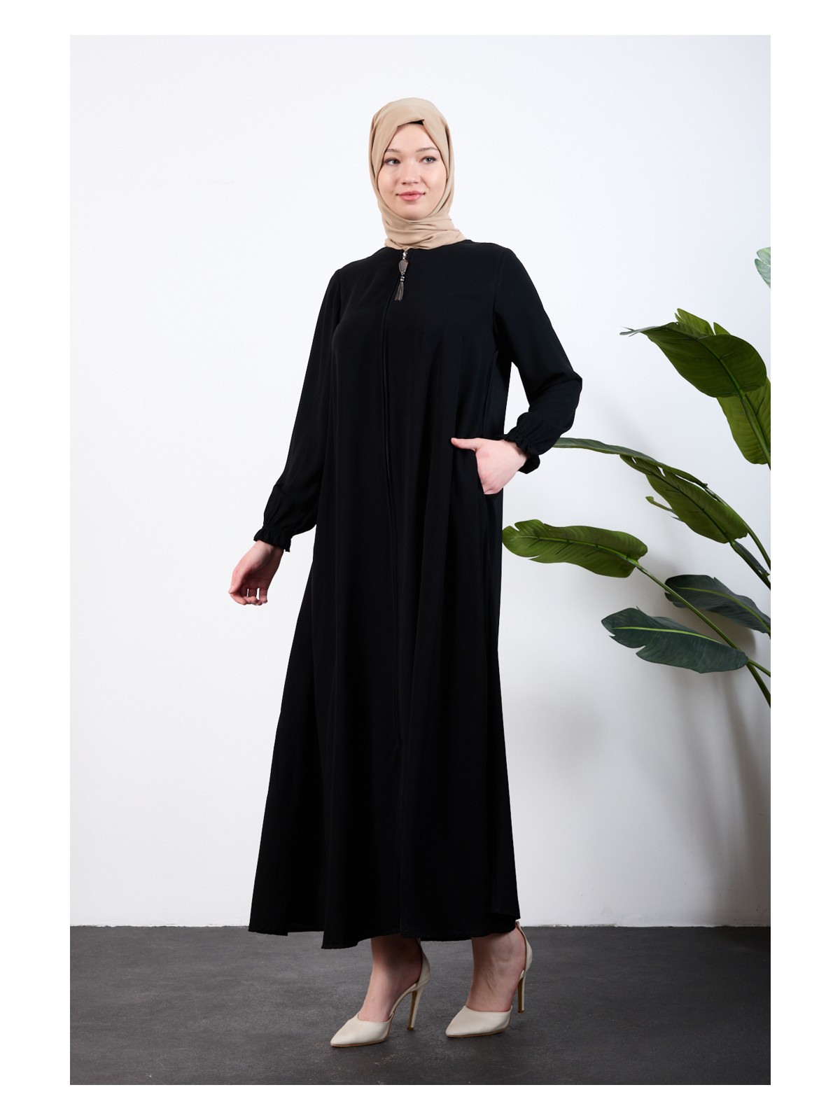 Oktayusta Collection Medine Ipeği Mevlana Ferace Lacivert - Görsel 4